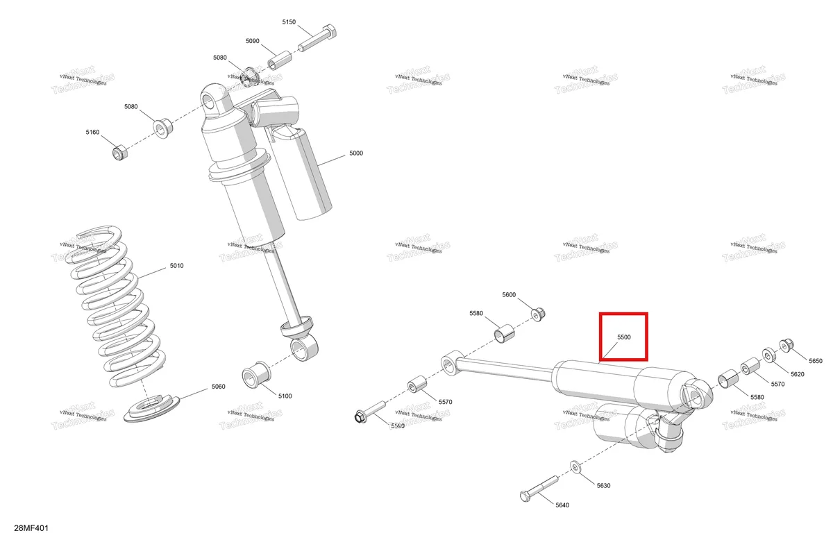 Деталь 503196900 на схеме узла 2026 Ski-Doo MXZ - RACING - 600 RS - BMTA - Neo Yellow - 15X137X1.75R Track Suspension - Rear Shocks