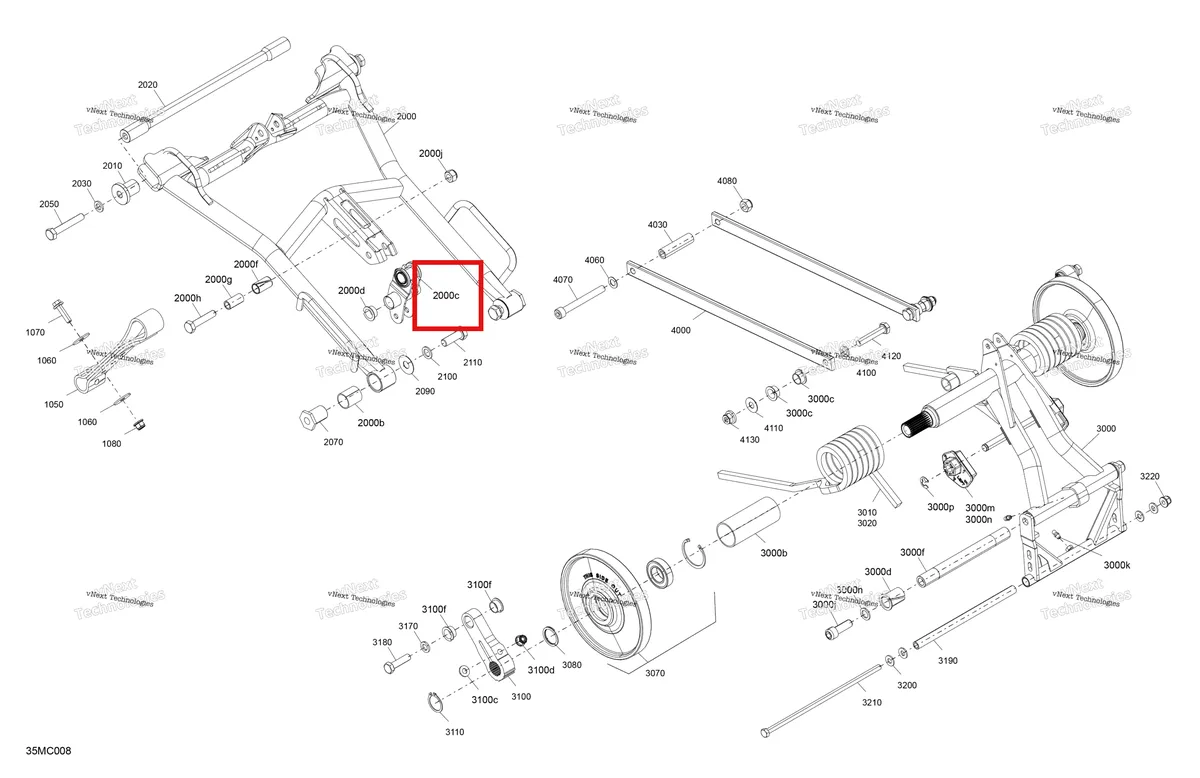 Деталь 503196905 на схеме узла 2023 Ski-Doo MXZ 600RS Suspension - Rear - Upper Section