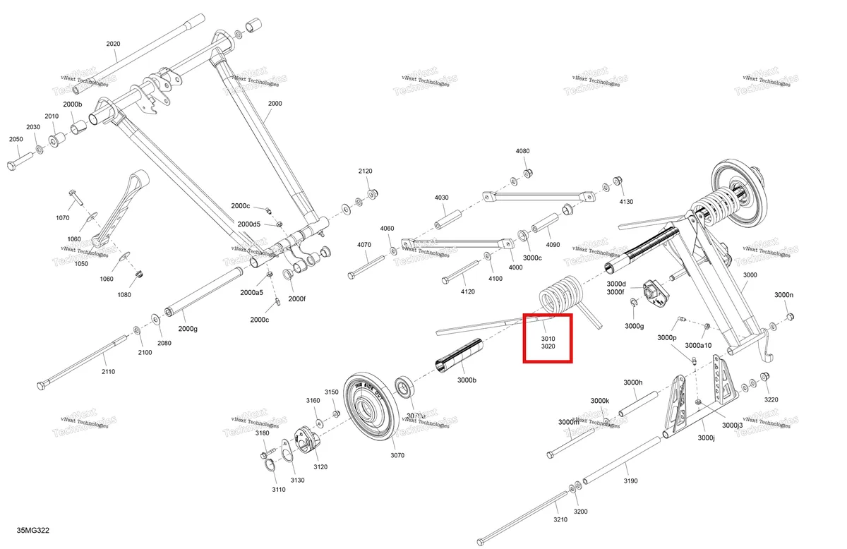 Деталь 503196941 на схеме узла 2027 Ski-Doo TUNDRA - SPORT - 600 EFI - GKVA - Neo Yellow - 15X146X1.6C Track Suspension - Rear - Upper Section