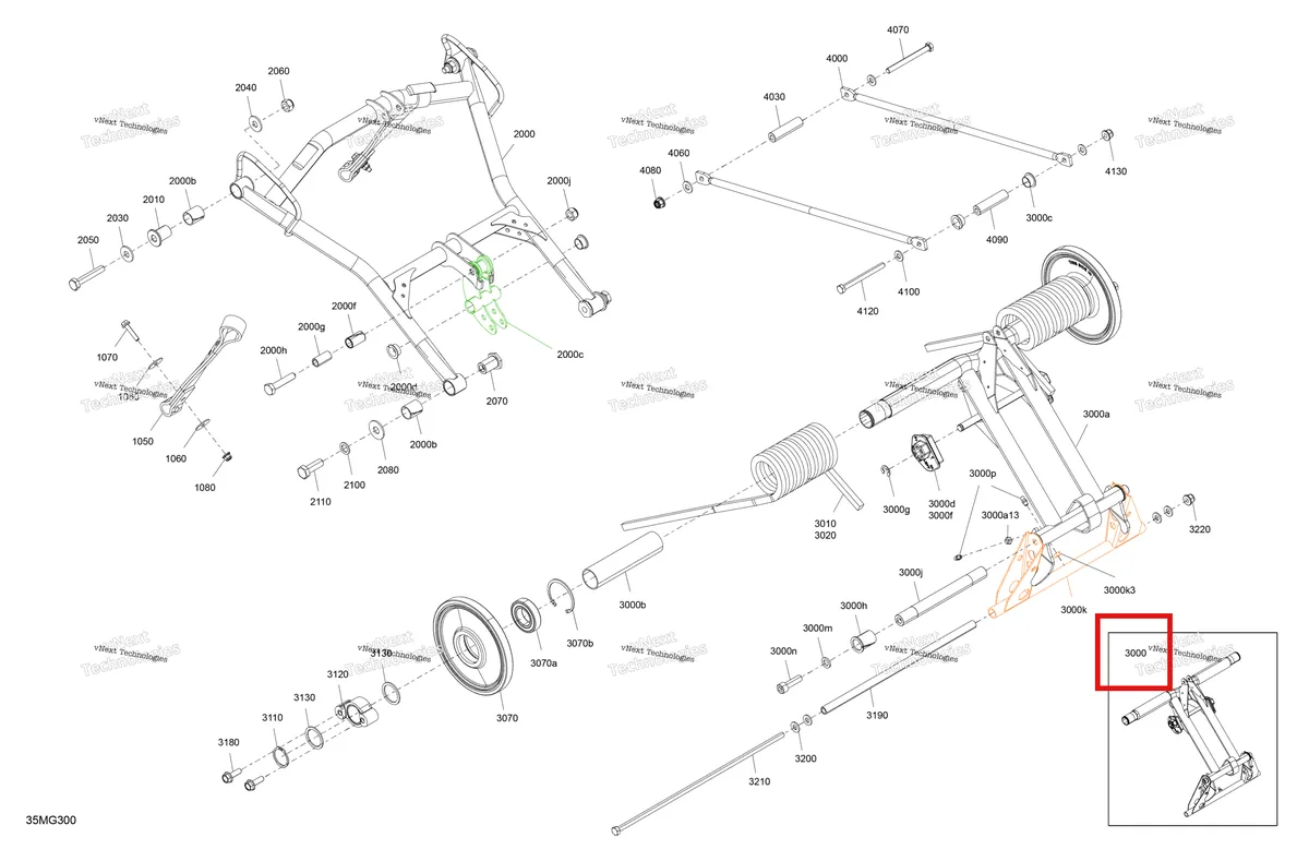 Деталь 503197118 на схеме узла 2027 Ski-Doo SKANDIC - SPORT - 600 EFI - AJVA - Neo Yellow - 20X154X1.25WT Track Suspension - Rear - Upper Section