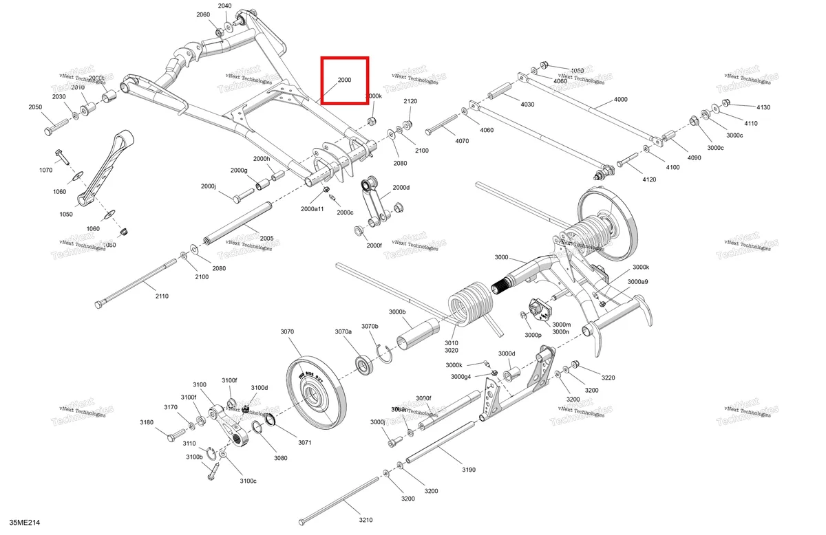 Деталь 503197202 на схеме узла 2025 Ski-Doo SUMMIT - 850 E-TEC Turbo R - HCE - TKSB - Deep Black - 154X15X2.5P Track Suspension - Rear - Upper Section