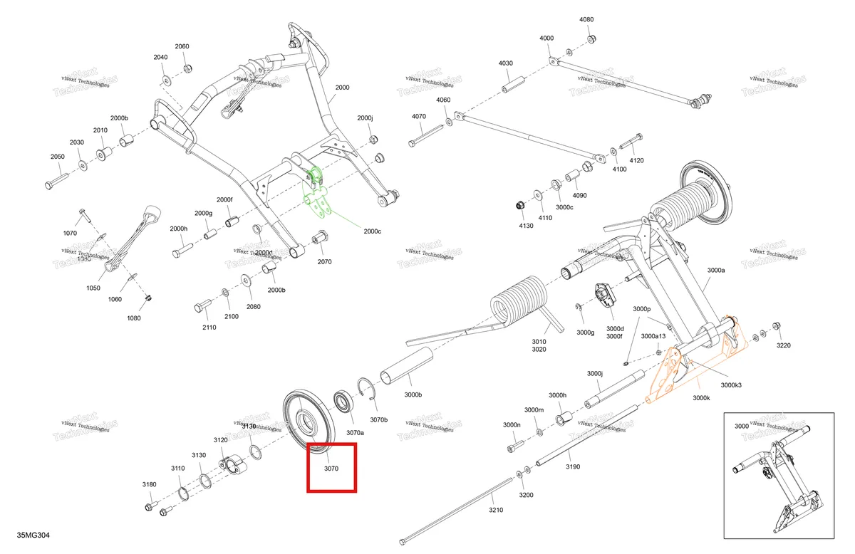 Деталь 503197212 на схеме узла 2027 Ski-Doo EXPEDITION - XTREM - 850 E-TEC - ADVA - Deep Black - 20X154X1.8CST8 Track Suspension - Rear - Upper Section