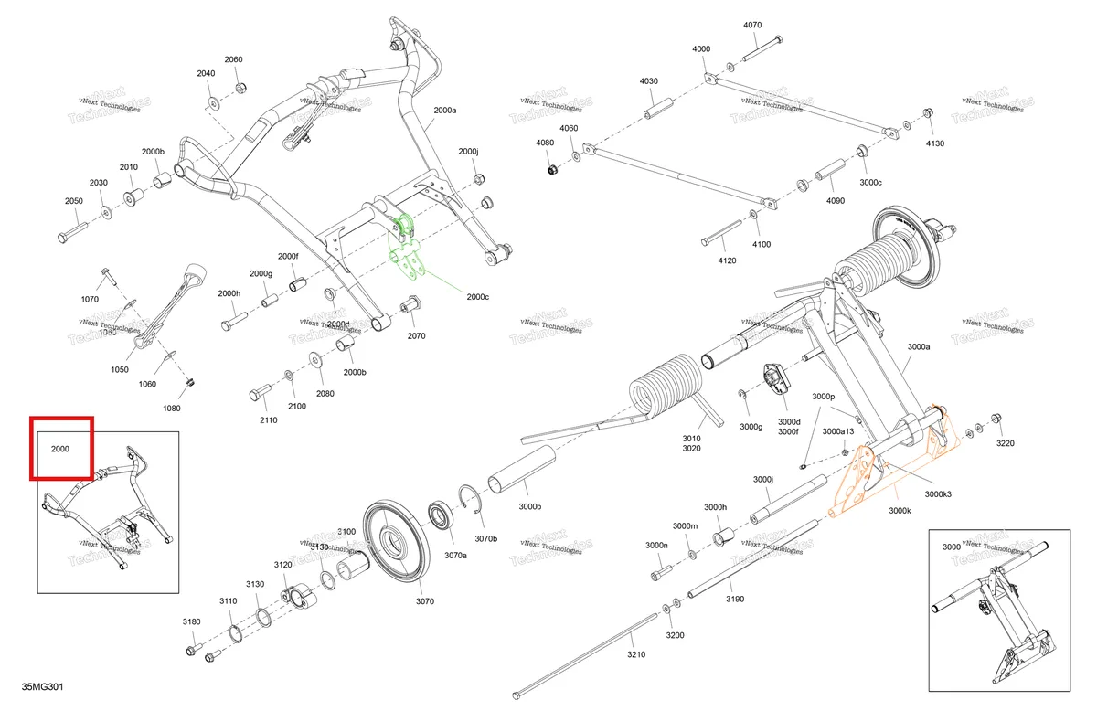 Деталь 503197213 на схеме узла 2027 Ski-Doo SKANDIC - LE - 900 ACE - AHVB - Deep Black - 24X154X1.5CST Track Suspension - Rear - Upper Section