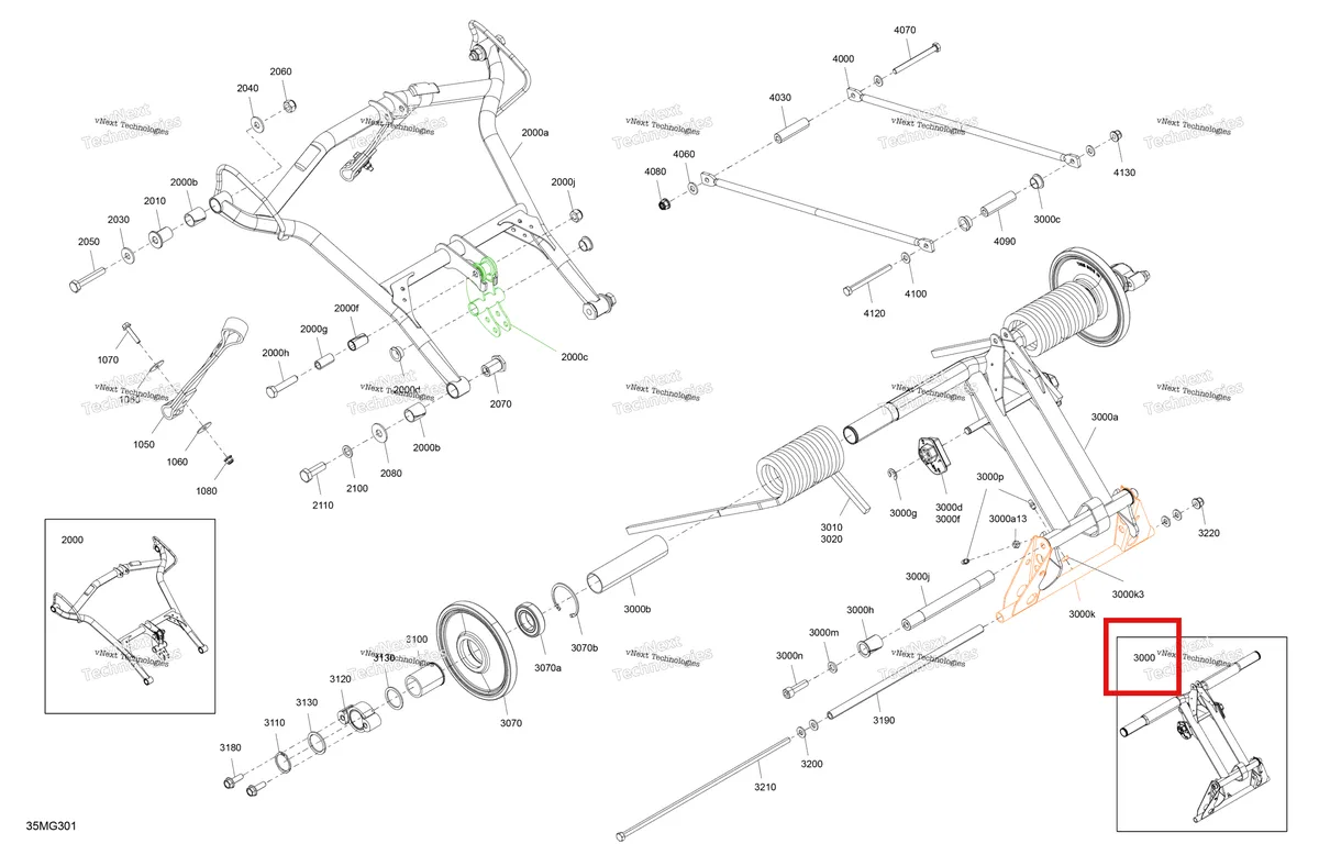 Деталь 503197222 на схеме узла 2027 Ski-Doo SKANDIC - LE - 900 ACE - AHVB - Deep Black - 24X154X1.5CST Track Suspension - Rear - Upper Section