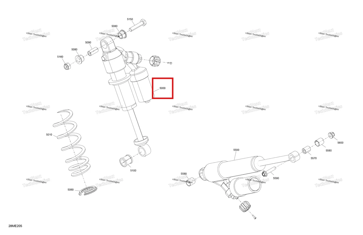 Деталь 503197491 на схеме узла 2025 Ski-Doo SUMMIT - 850 E-TEC Turbo R - HCE - TKSB - Deep Black - 154X15X2.5P Track Suspension - Rear Shocks