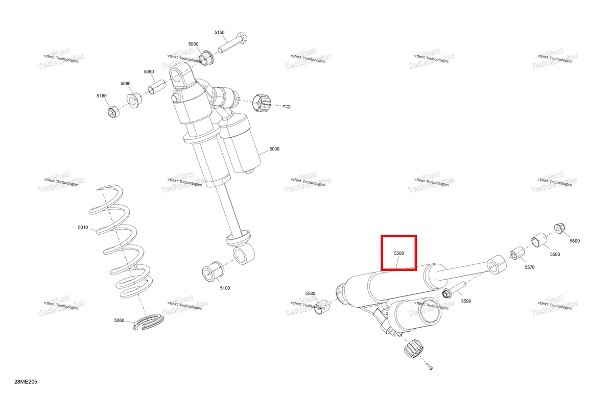 Деталь 503197492 на схеме узла 2025 Ski-Doo SUMMIT - 850 E-TEC Turbo R - HCE - TKSB - Deep Black - 154X15X2.5P Track Suspension - Rear Shocks