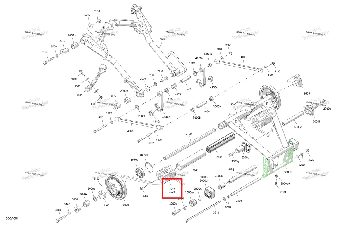 Деталь 503197509 на схеме узла 2026 Ski-Doo GRAND TOURING - SPORT - ESTA - Bright White - 14X120X0.75LFF Track Suspension - Rear - Upper Section