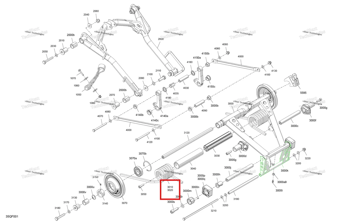 Деталь 503197510 на схеме узла 2026 Ski-Doo GRAND TOURING - SPORT - ESTA - Bright White - 14X120X0.75LFF Track Suspension - Rear - Upper Section