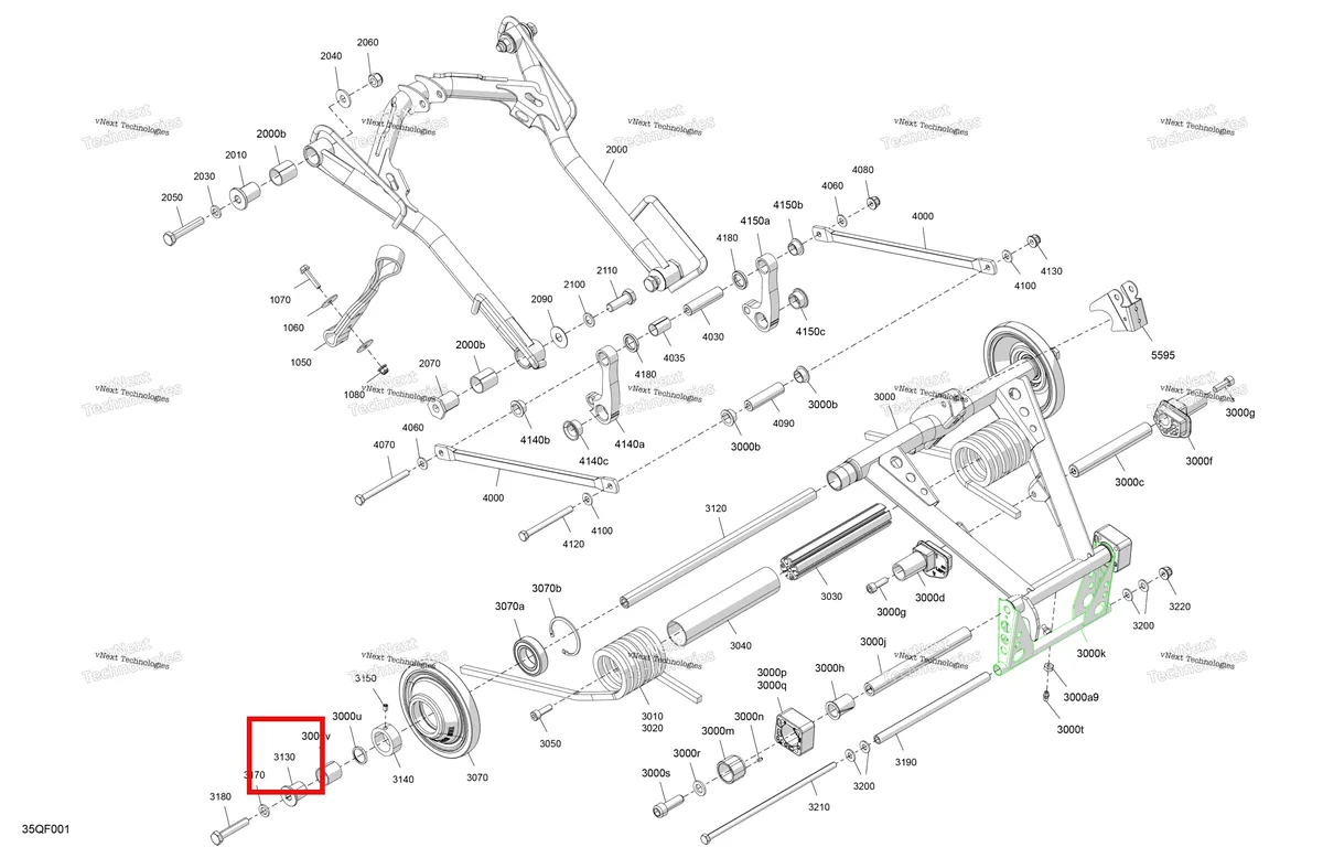 Деталь 503197689 на схеме узла 2026 Ski-Doo GRAND TOURING - SPORT - ESTA - Bright White - 14X120X0.75LFF Track Suspension - Rear - Upper Section