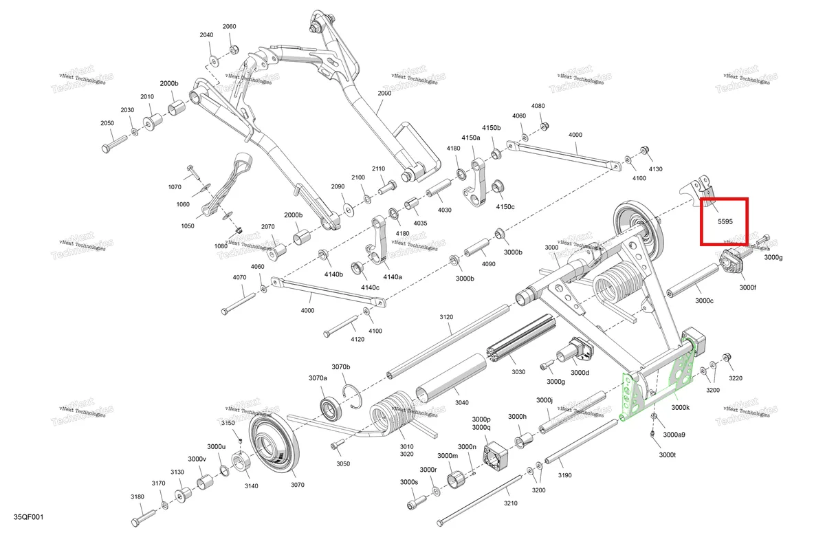 Деталь 503197695 на схеме узла 2026 Ski-Doo GRAND TOURING - SPORT - ESTA - Bright White - 14X120X0.75LFF Track Suspension - Rear - Upper Section