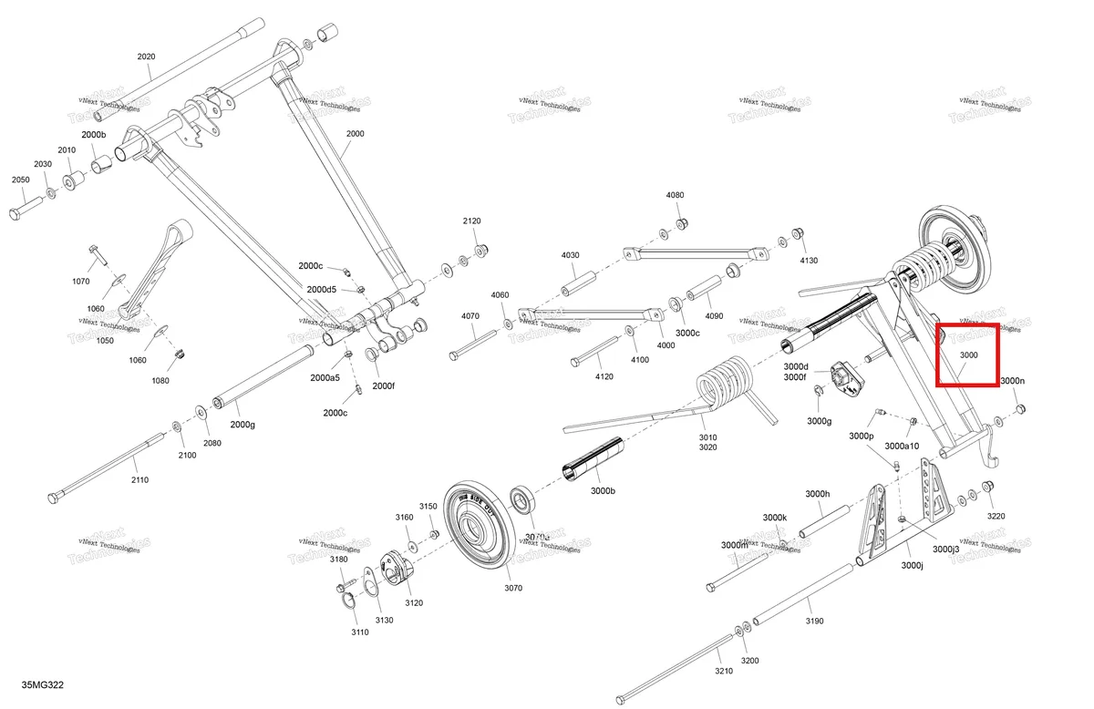 Деталь 503197898 на схеме узла 2027 Ski-Doo TUNDRA - SPORT - 600 EFI - GKVA - Neo Yellow - 15X146X1.6C Track Suspension - Rear - Upper Section