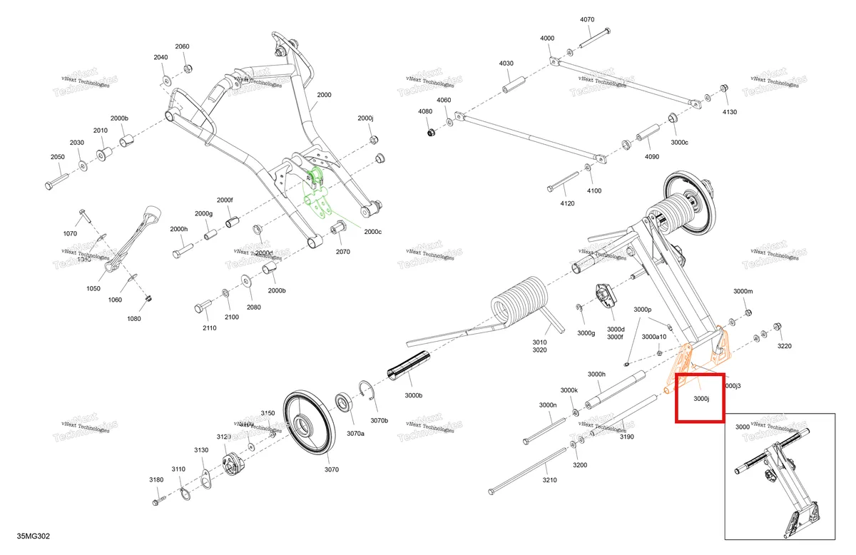 Деталь 503198062 на схеме узла 2027 Ski-Doo TUNDRA - LE - 600 EFI - GDVB - Deep Black - 16X154X1.5CH Track Suspension - Rear - Upper Section