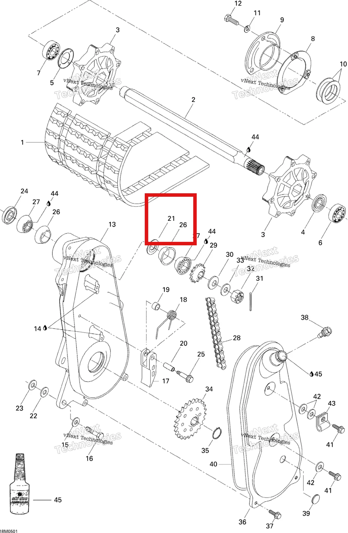 Деталь 504005800 на схеме узла 2005 Ski-Doo Tundra R Transmission