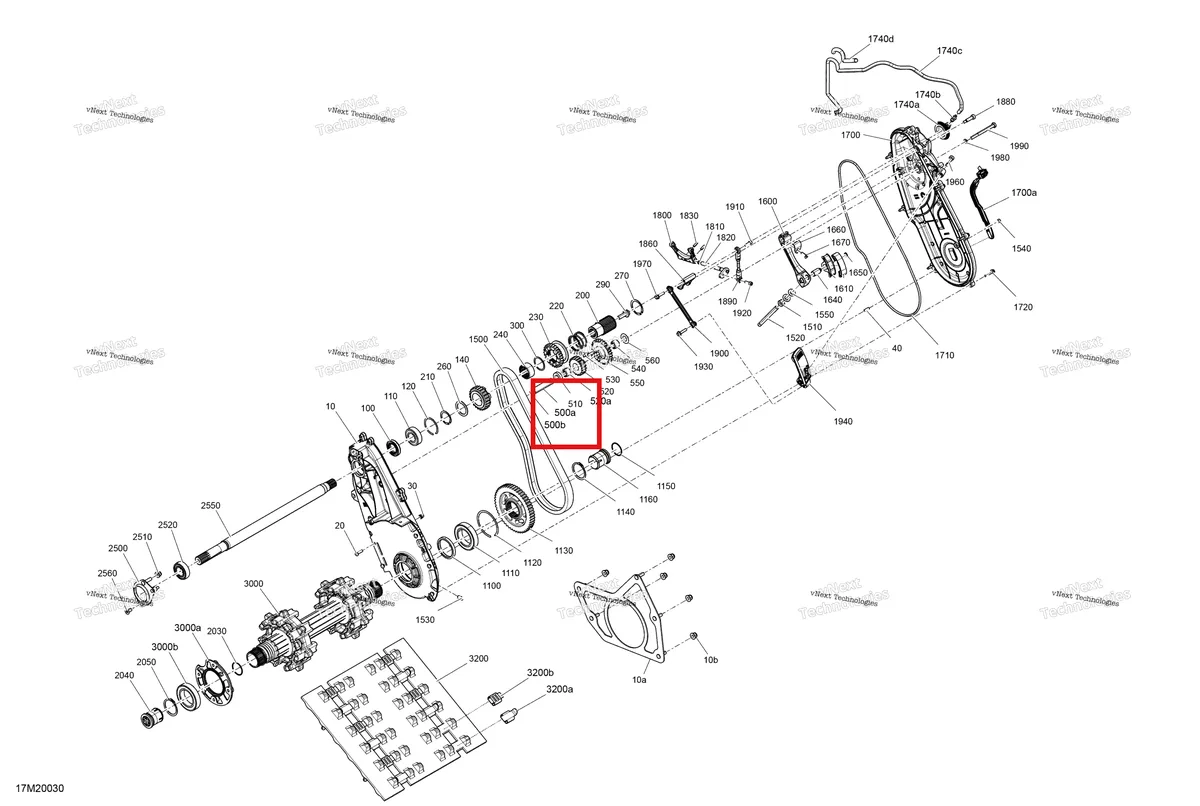 Деталь 504083100 (Обратный Вал) на схеме узла 2020 Ski-Doo TUNDRA 600 ACE Drive - System
