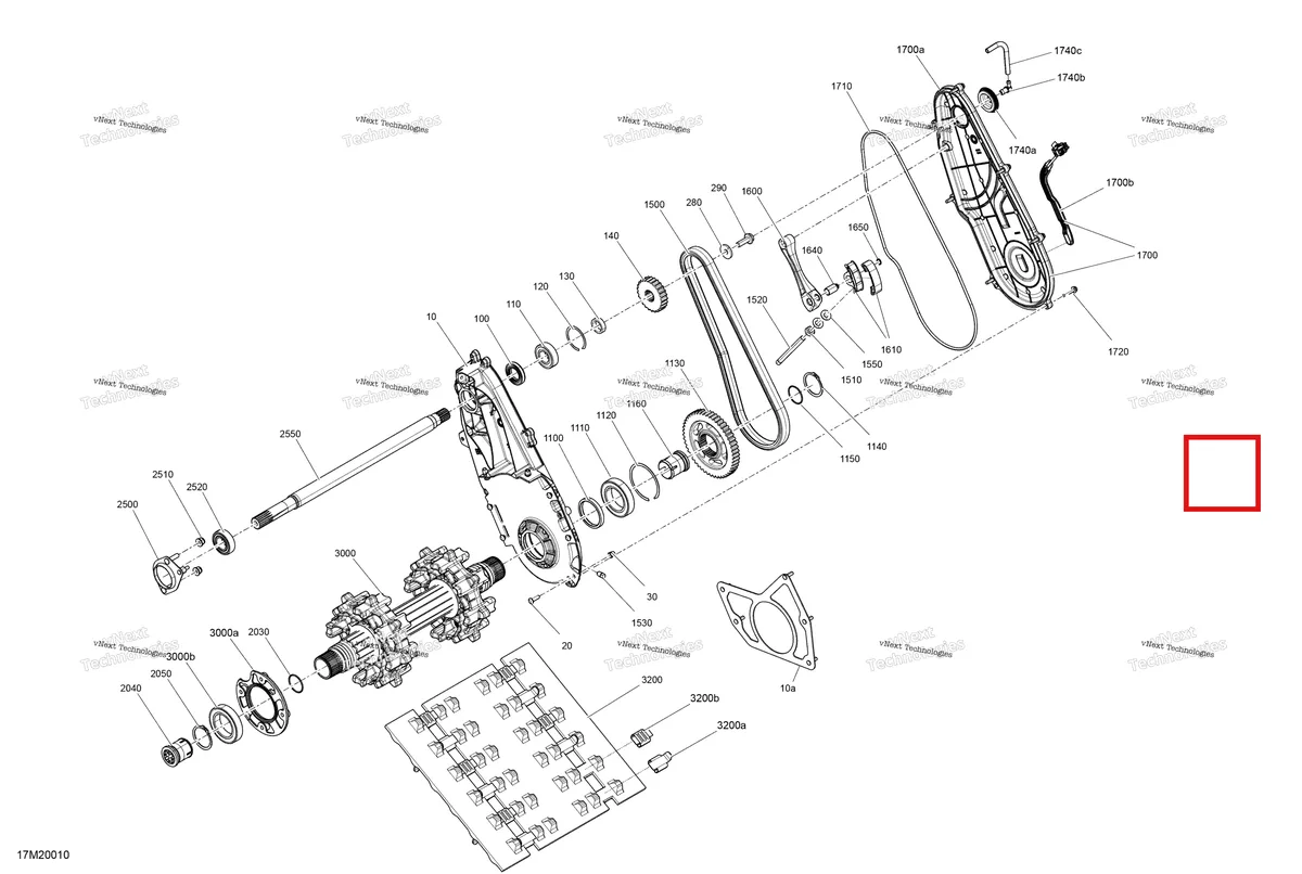 Деталь 504084300 (Деталь Sprocket, 25 Tooth) на схеме узла 2020 Ski-Doo MXZ 600 CARB Drive - System