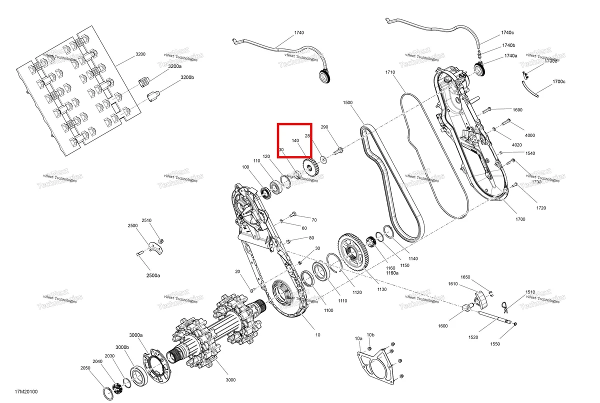 Деталь 504091000 (Деталь Sprocket, 23 Tooth) на схеме узла 2020 Ski-Doo GRAND TOURING 600R E-TEC Drive - System