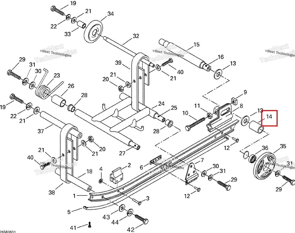 Деталь 504108200 (Регулировочная прокладка) на схеме узла 2008 Ski-Doo Mini Z Rear Suspension