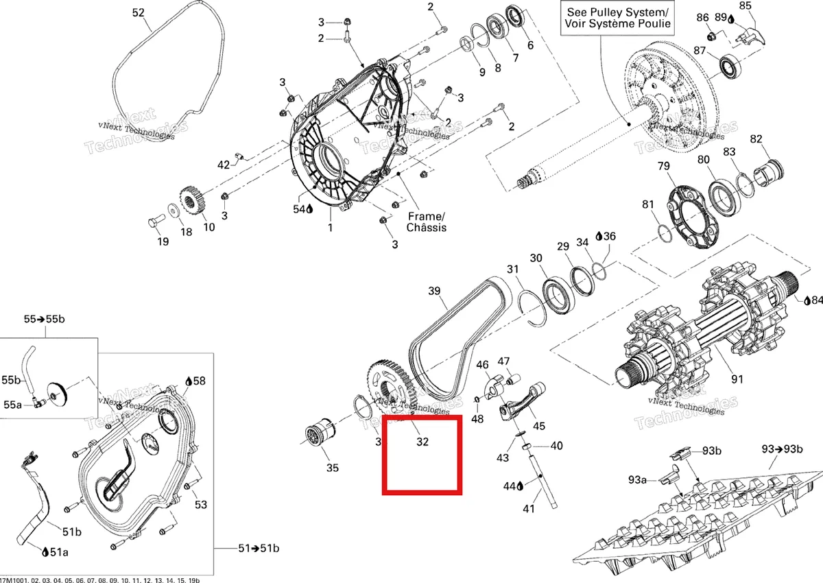 Деталь 504139700 (Деталь Sprocket Z=24) на схеме узла 2010 Ski-Doo GSX LE 600HO ETEC Drive System