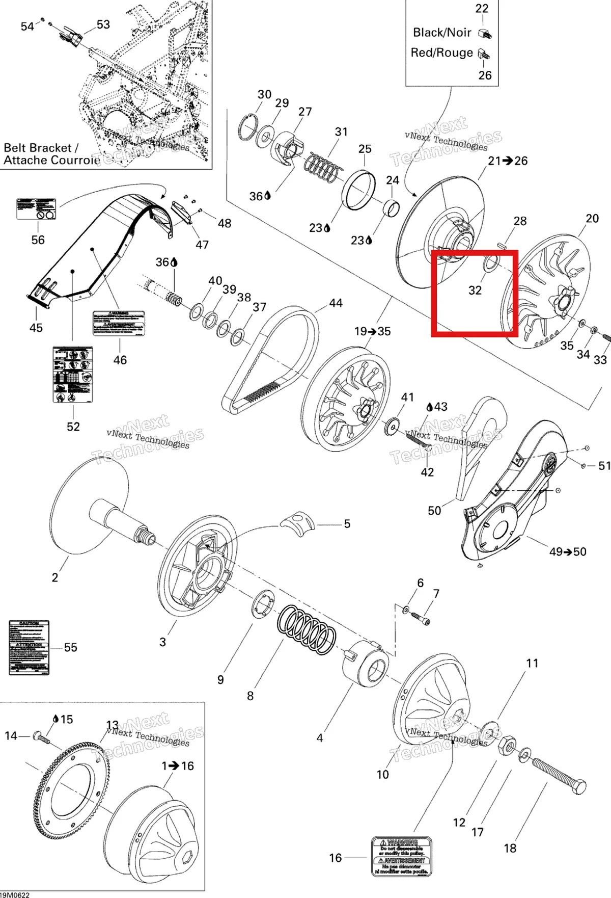 Деталь 504141900 (Шайба) на схеме узла 2006 Ski-Doo Expedition 550F Pulley System