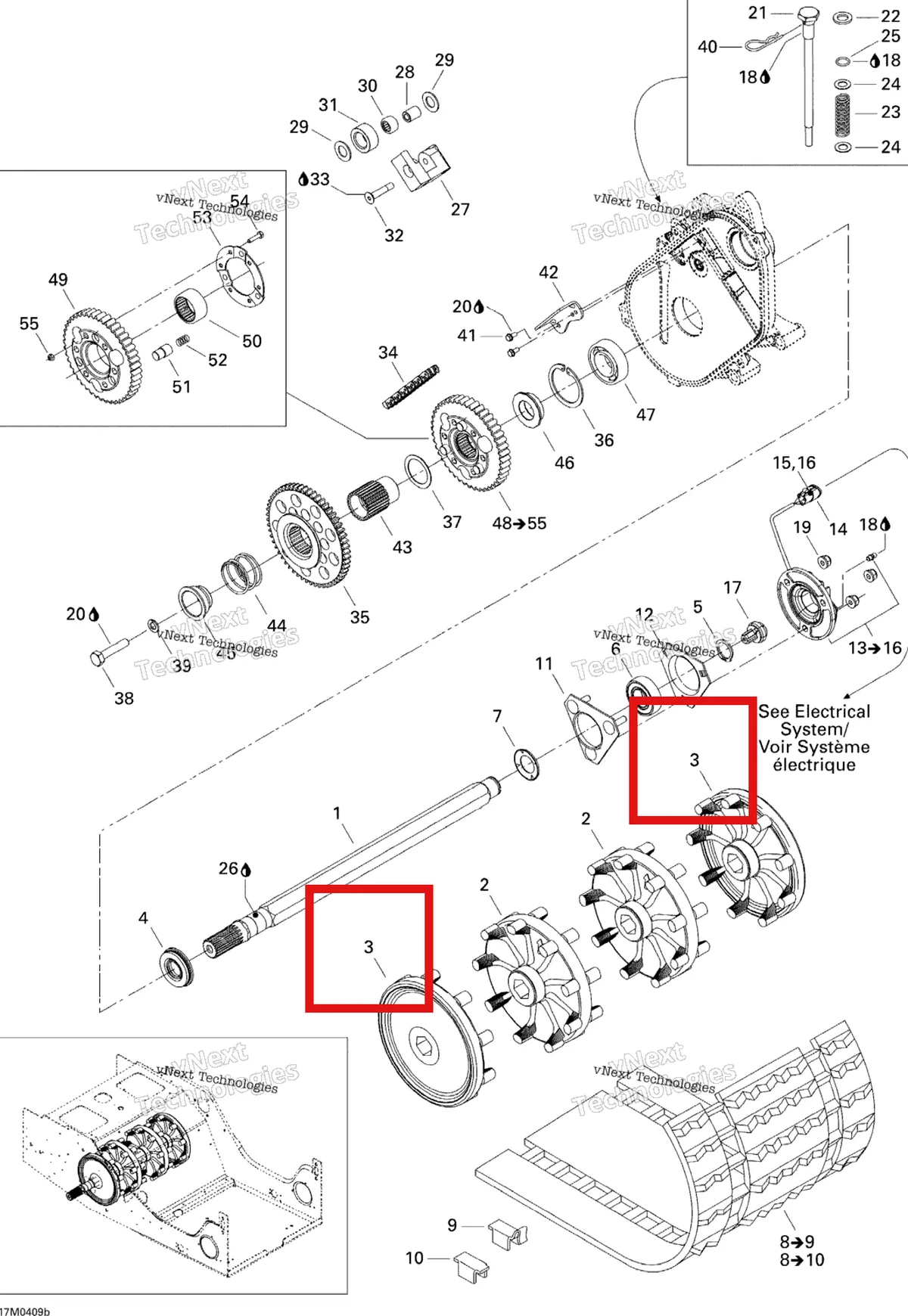 Деталь 504151782 (Деталь Half Sprocket 9 Teeth) на схеме узла 2005 Ski-Doo Legend V-1000 Drive System 2