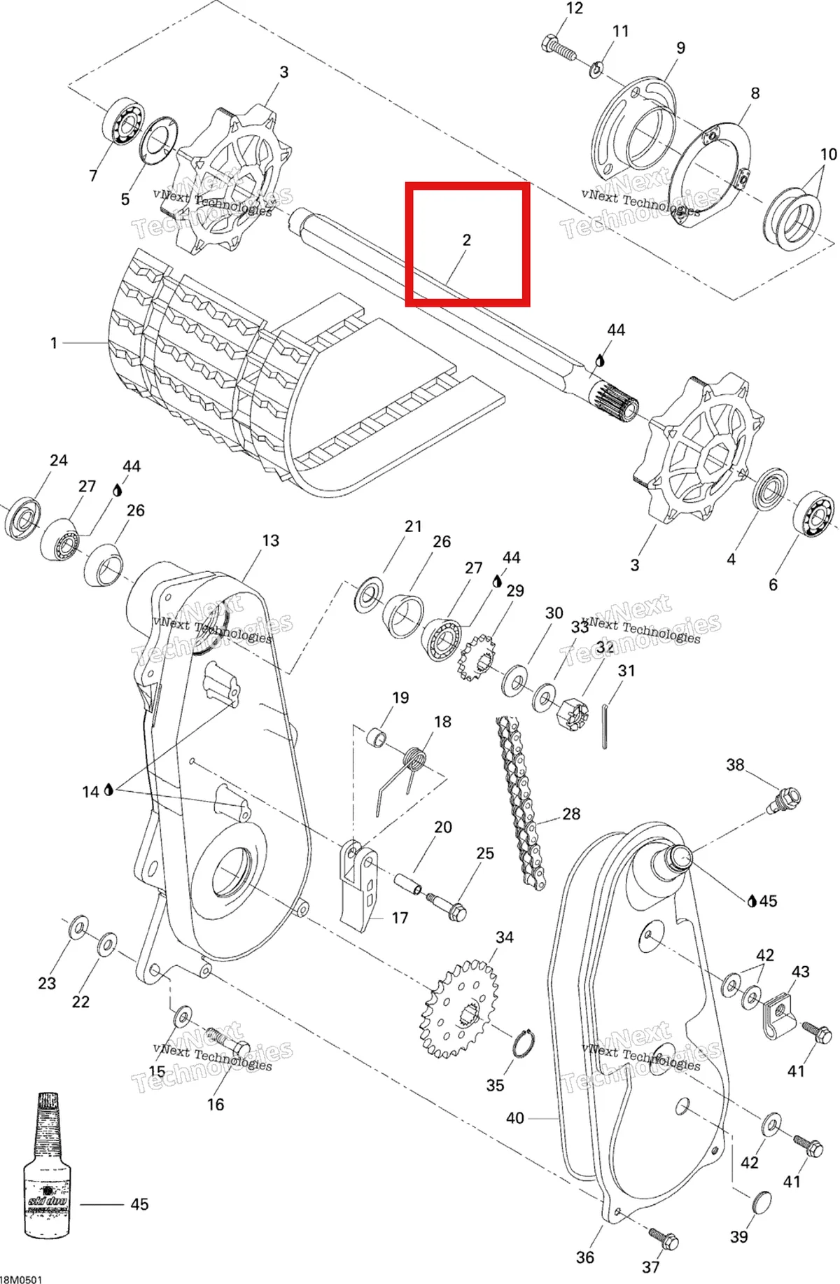 Деталь 504151800 на схеме узла 2005 Ski-Doo Tundra R Transmission