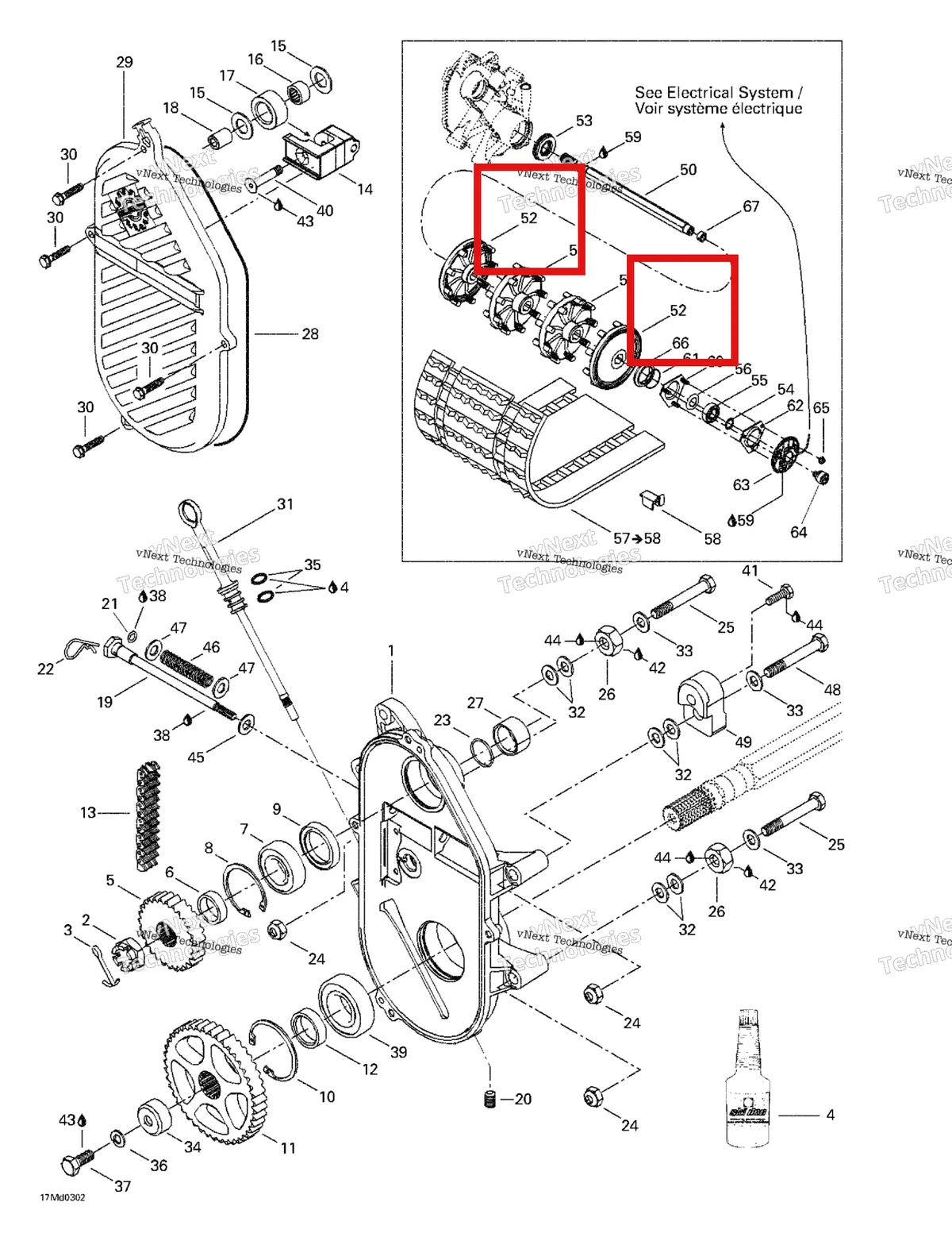 Деталь 504151834 (Деталь Half Sprocket 9 Teeth) на схеме узла 2003 Ski-Doo MX Z X 440 Drive System