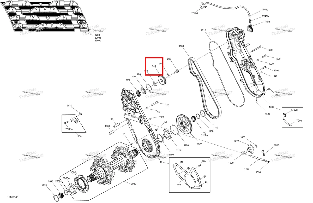 Деталь 504152031 (Звездочки 19 Зубов) на схеме узла 2022 Ski-Doo SKANDIC SPORT 600 EFI Drive - System