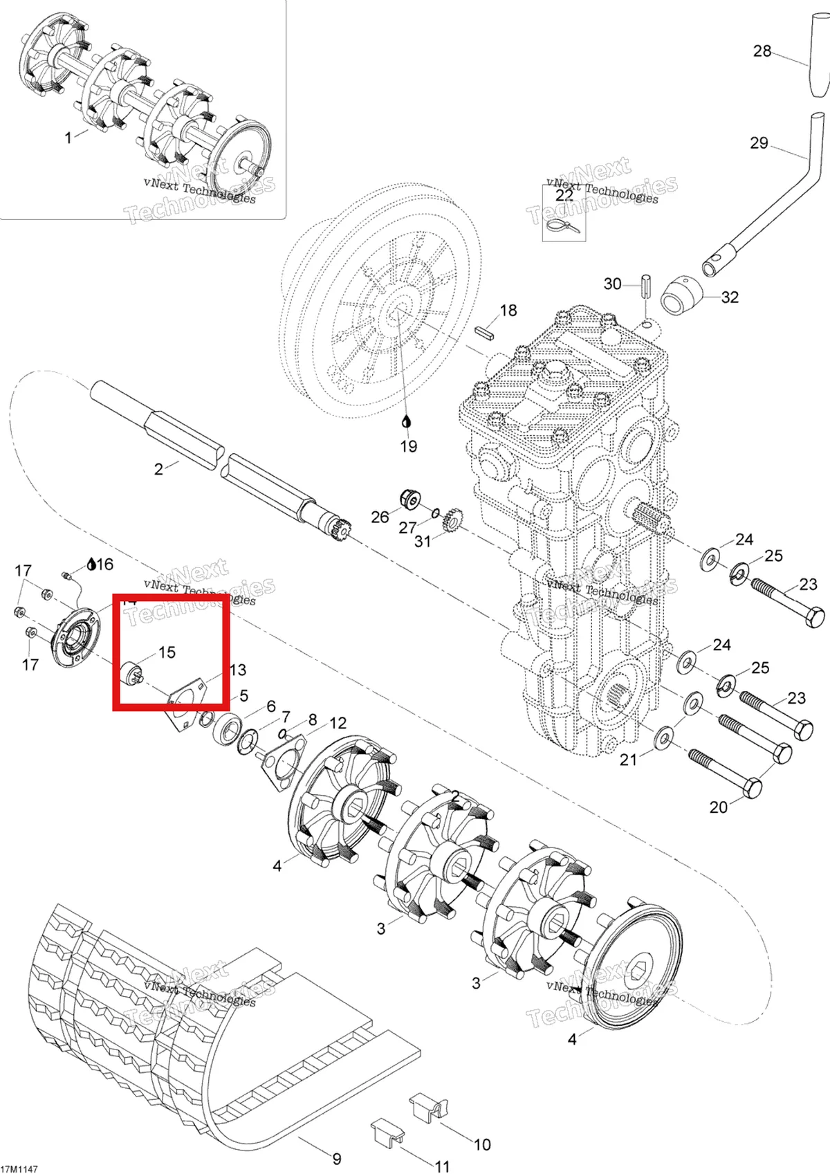 Деталь 504152040 (Деталь Sender) на схеме узла 2012 Ski-Doo Skandic SWT V800 YetiII Drive System