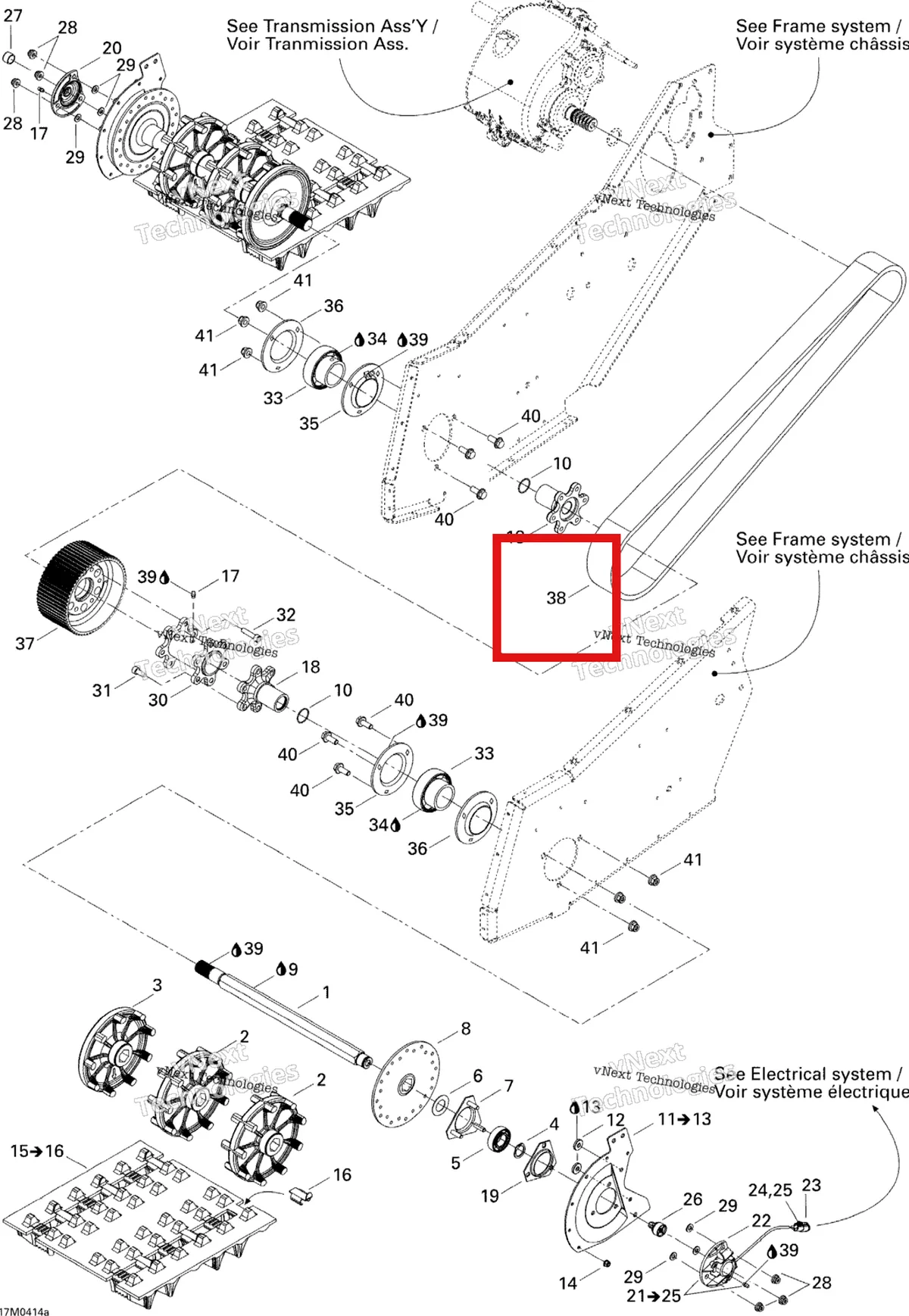 Деталь 504152184 на схеме узла 2004 Ski-Doo Elite 1500 1st Edition Drive System 1