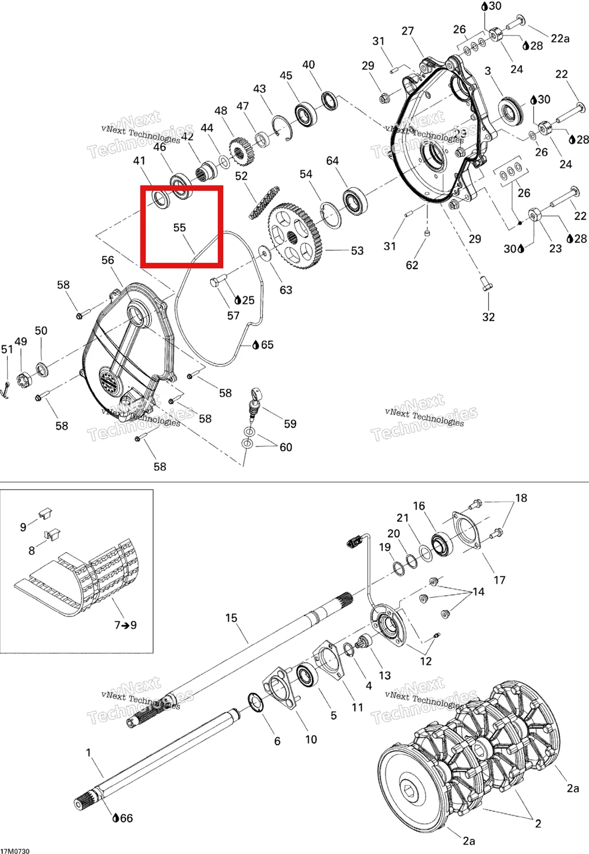 Деталь 504152299 на схеме узла 2007 Ski-Doo MACH Z Adrenaline Drive System Adr