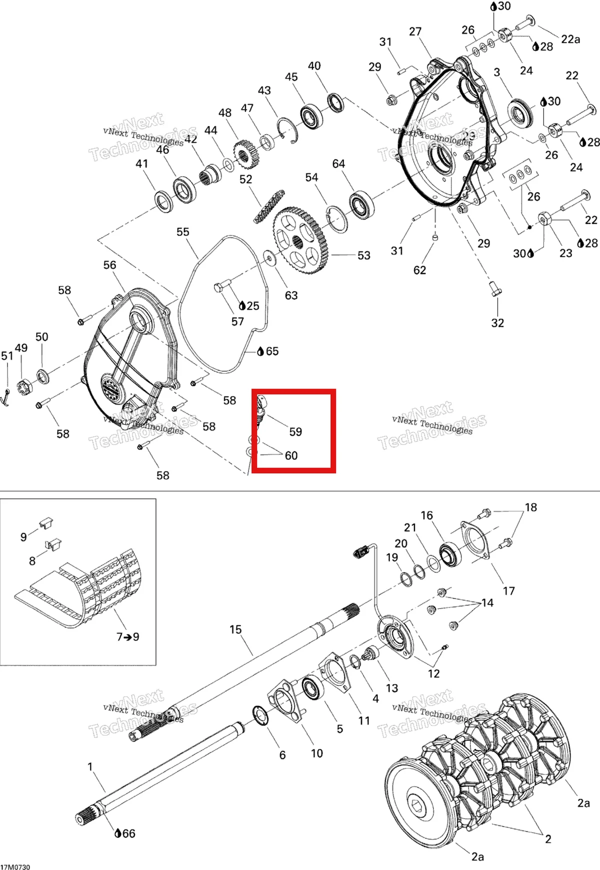 Деталь 504152322 на схеме узла 2007 Ski-Doo MACH Z Adrenaline Drive System Adr