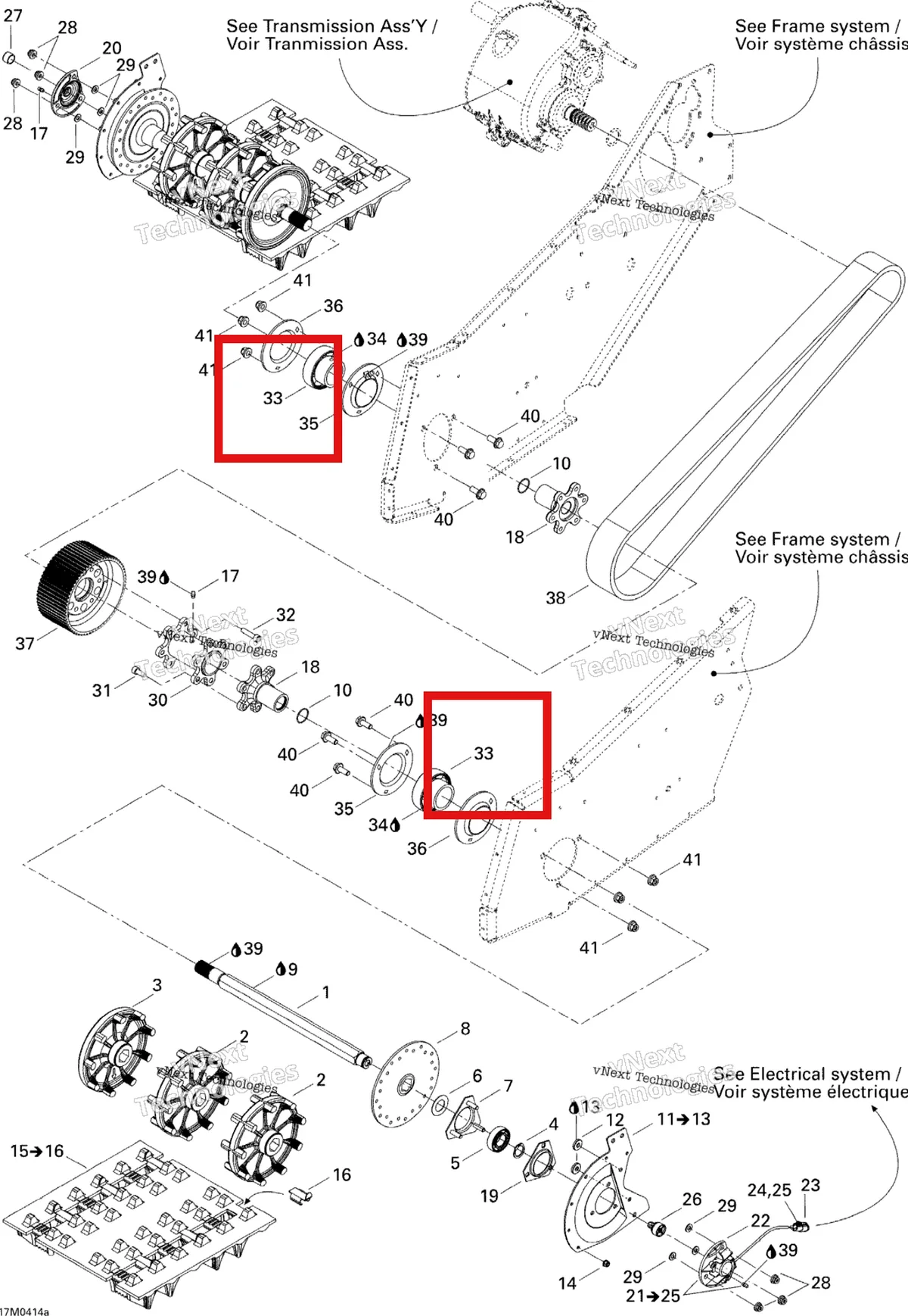 Деталь 504152346 на схеме узла 2004 Ski-Doo Elite 1500 1st Edition Drive System 1