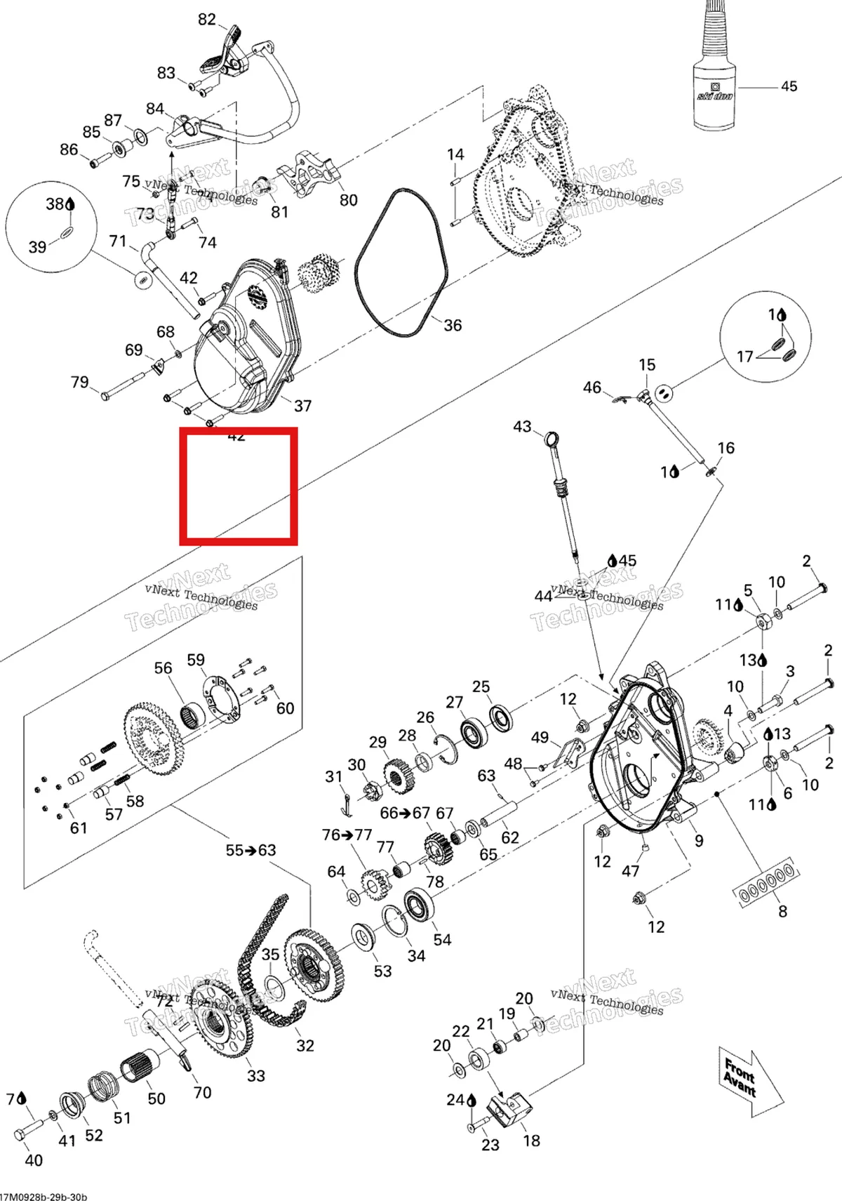 Деталь 504152367 (Деталь Fork Axle) на схеме узла 2009 Ski-Doo Legend Touring Drive System 2
