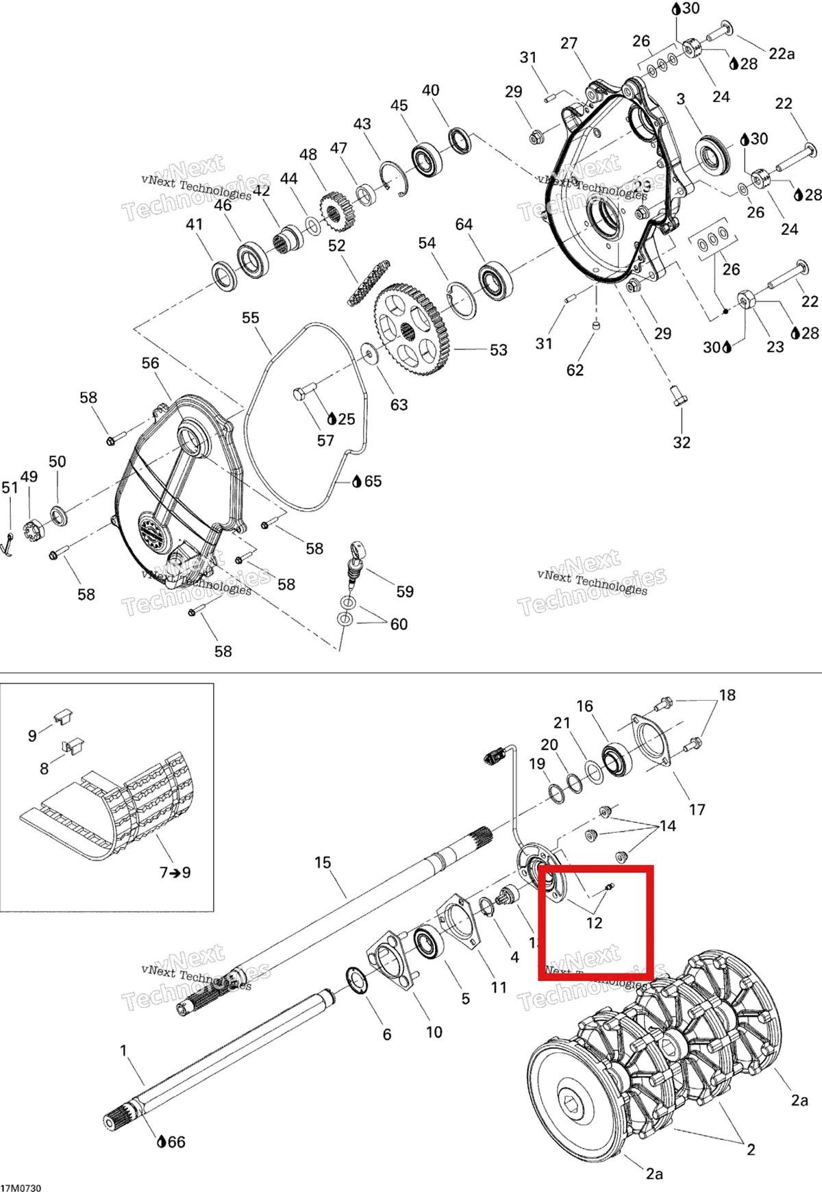Деталь 504152409 на схеме узла 2007 Ski-Doo MACH Z Adrenaline Drive System Adr