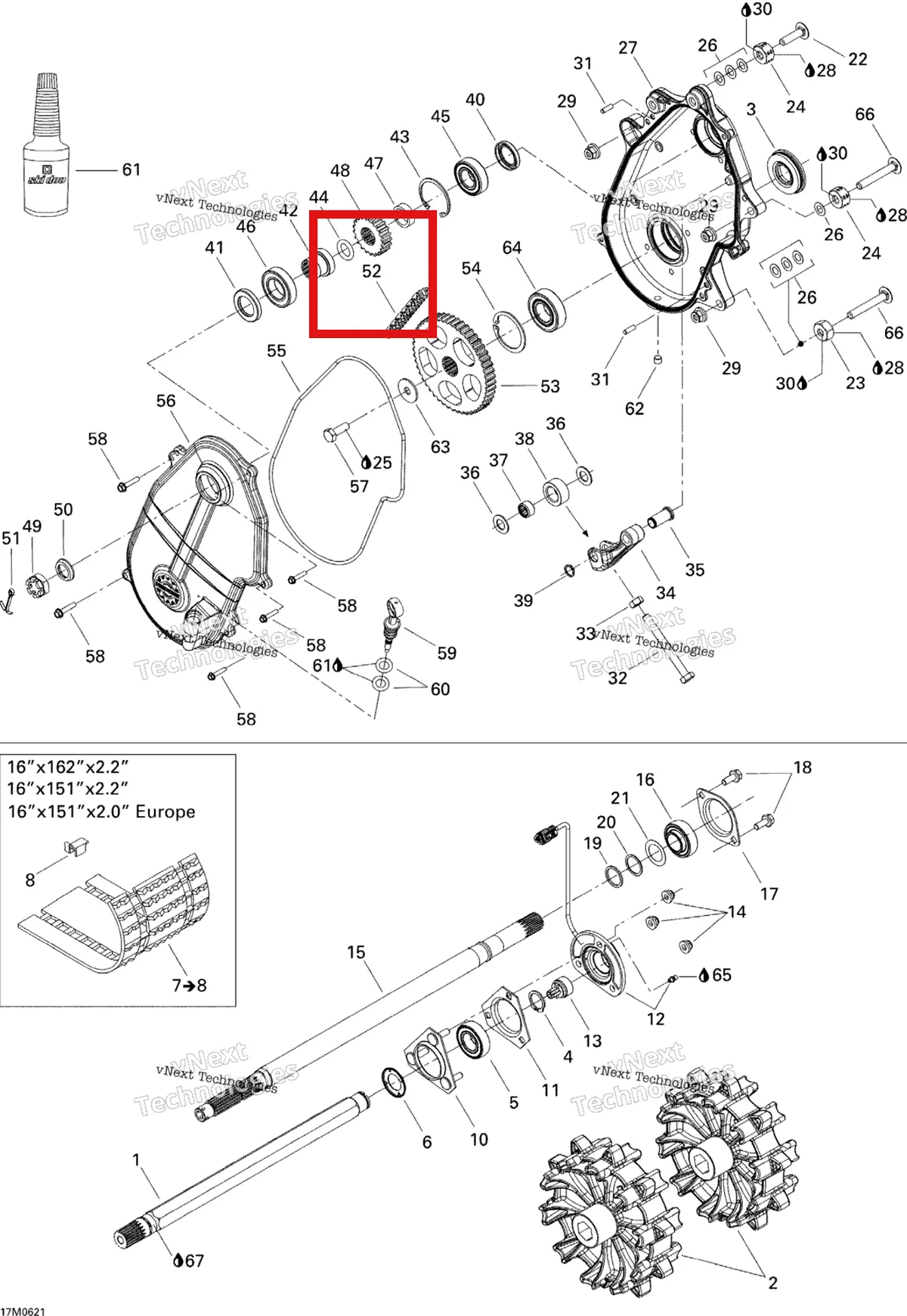 Деталь 504152414 на схеме узла 2006 Ski-Doo Summit 1000 SDI, Highmark & Highmark X Drive System