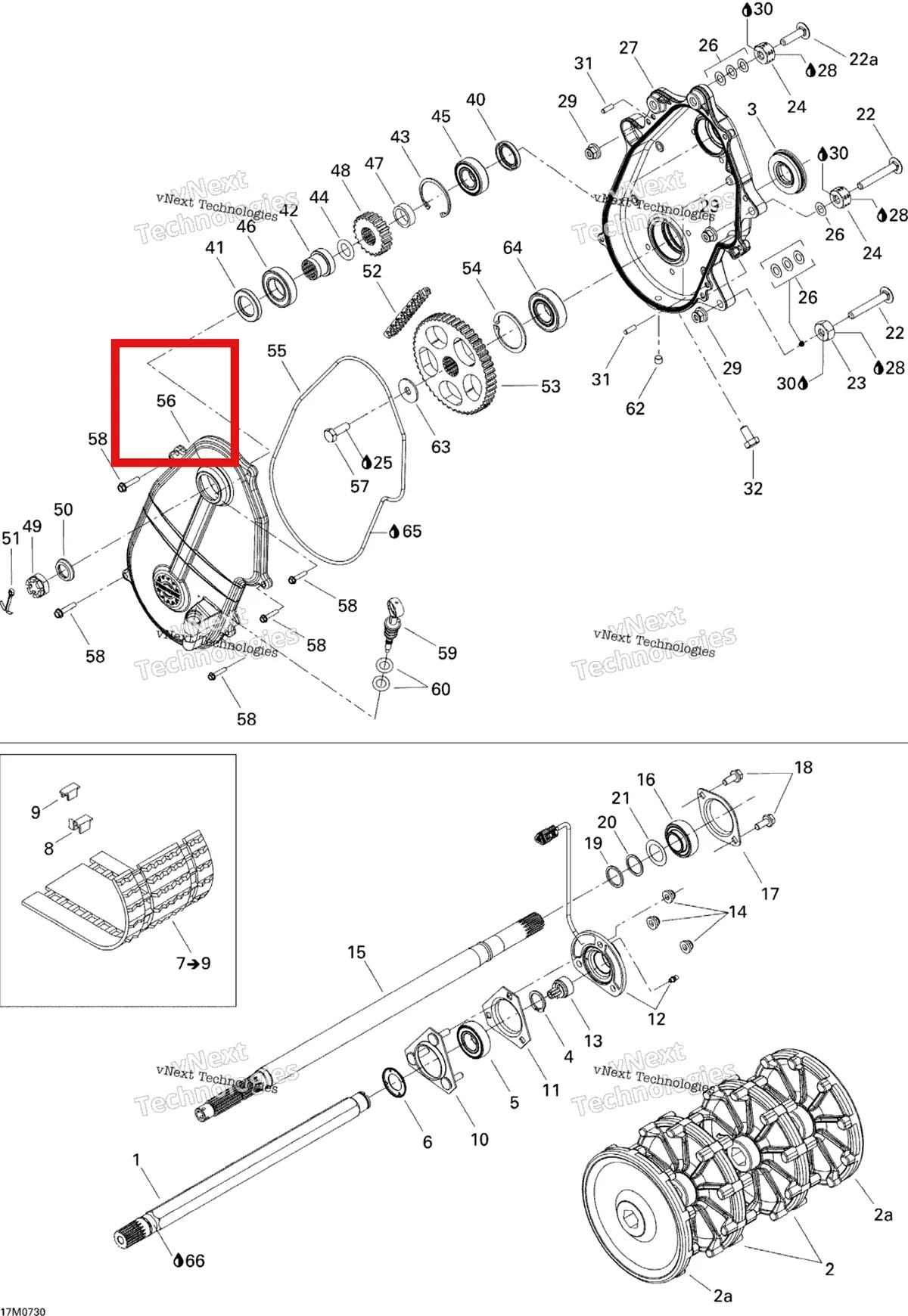 Деталь 504152416 на схеме узла 2007 Ski-Doo MACH Z Adrenaline Drive System Adr