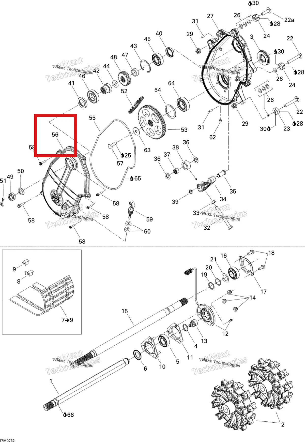 Деталь 504152417 на схеме узла 2007 Ski-Doo Summit Highmark & Highmark X 1000 SDI Drive System