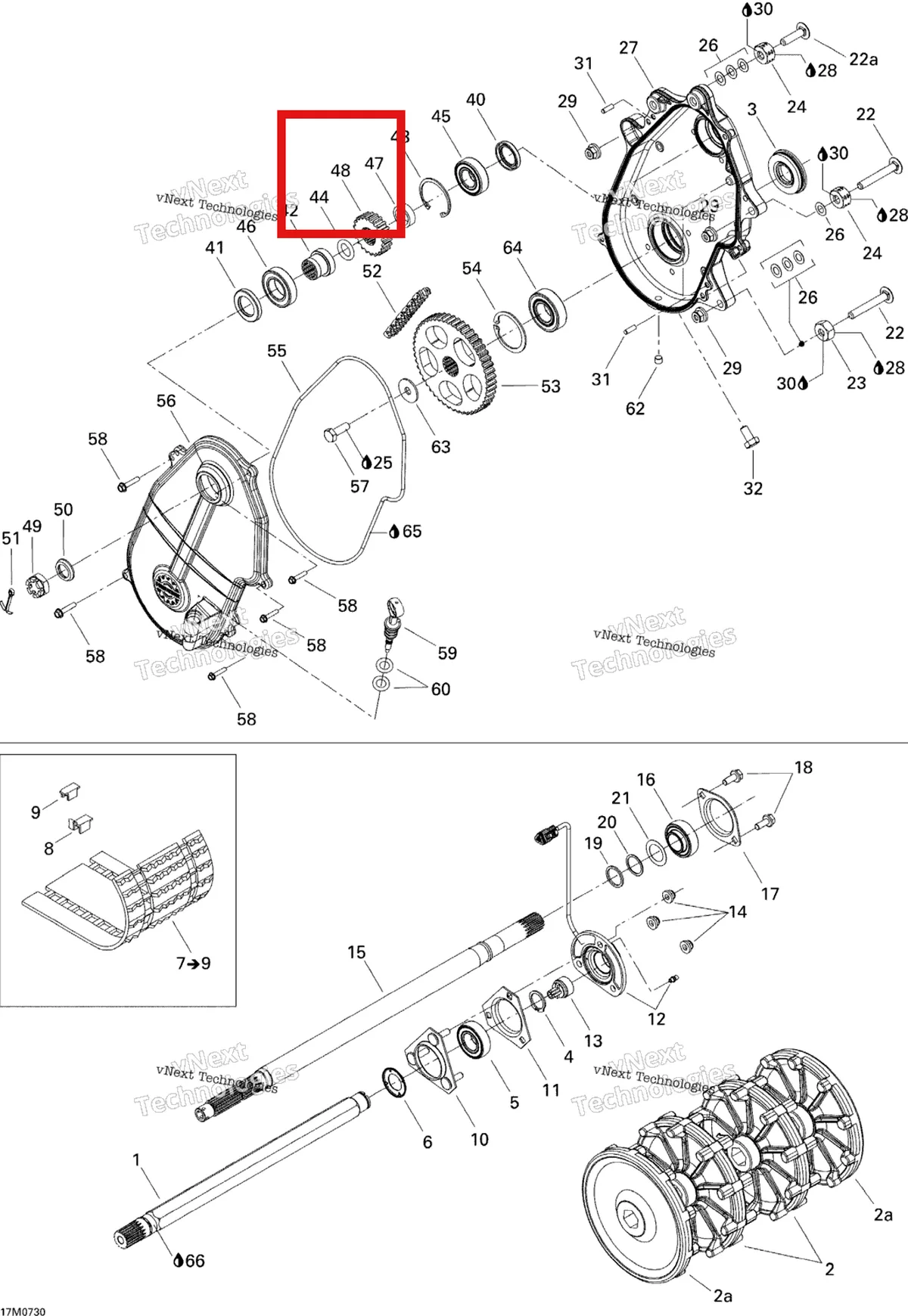 Деталь 504152442 на схеме узла 2007 Ski-Doo MACH Z Adrenaline Drive System Adr