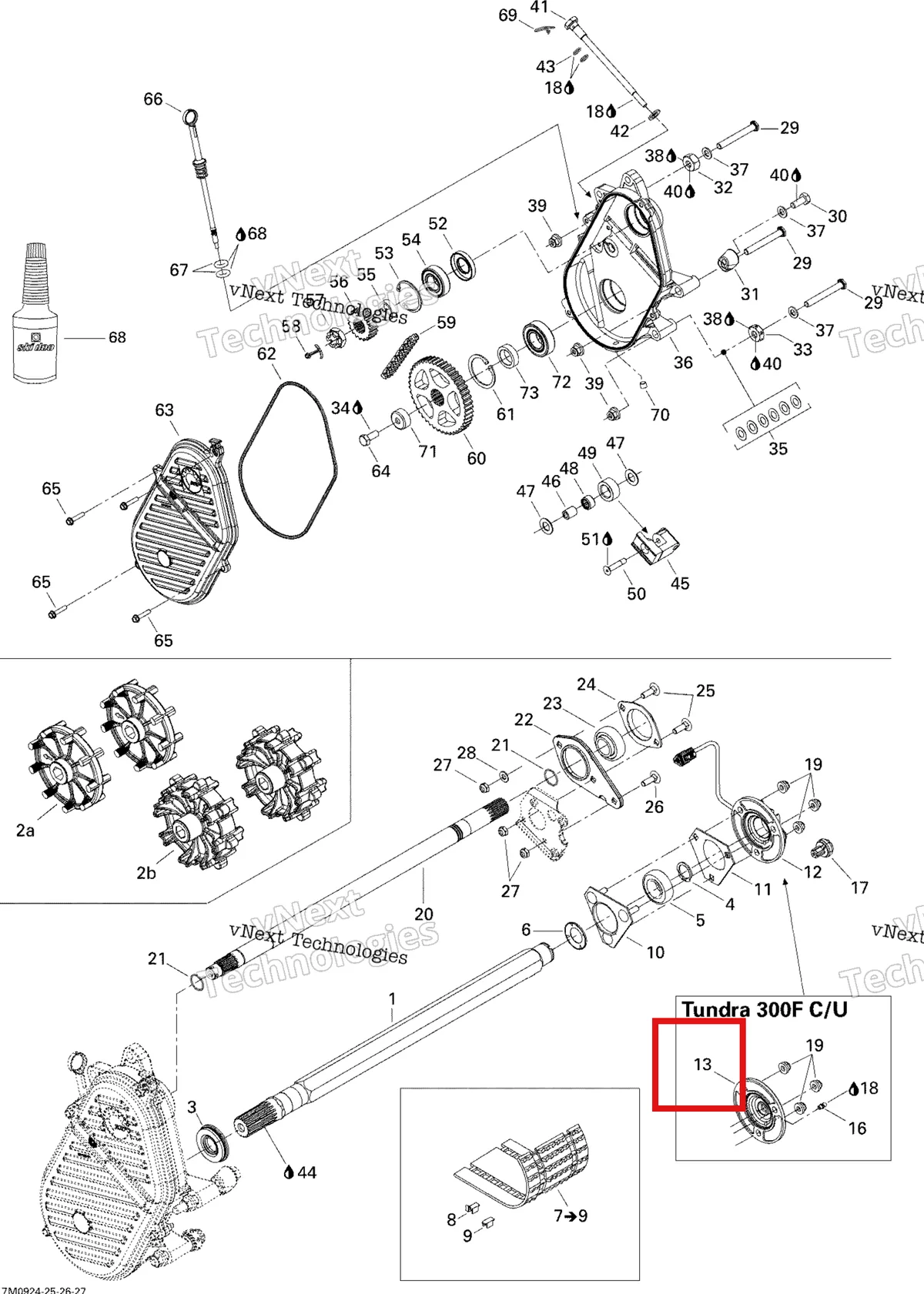 Деталь 504152463 на схеме узла 2009 Ski-Doo Skandic Tundra Drive System