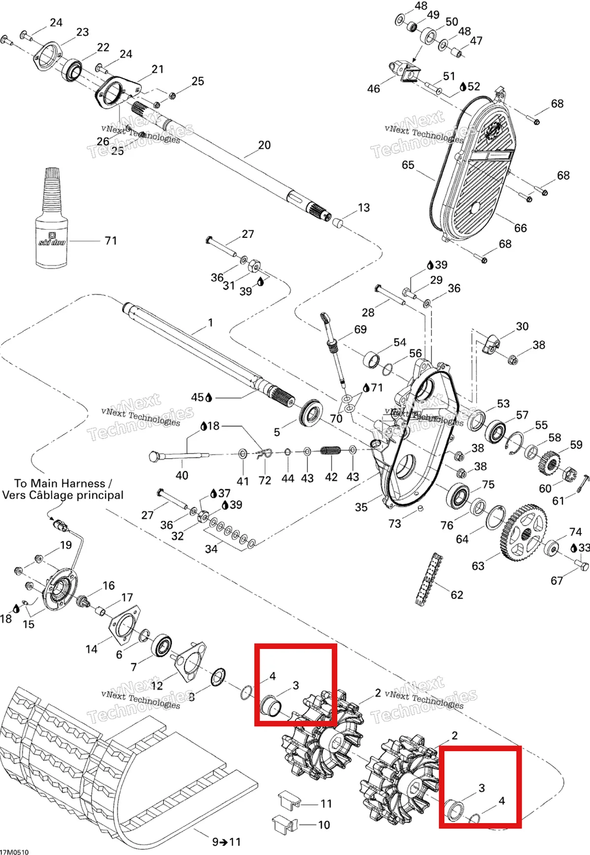 Деталь 504152475 на схеме узла 2005 Ski-Doo MX Z X 440 Racing Drive System