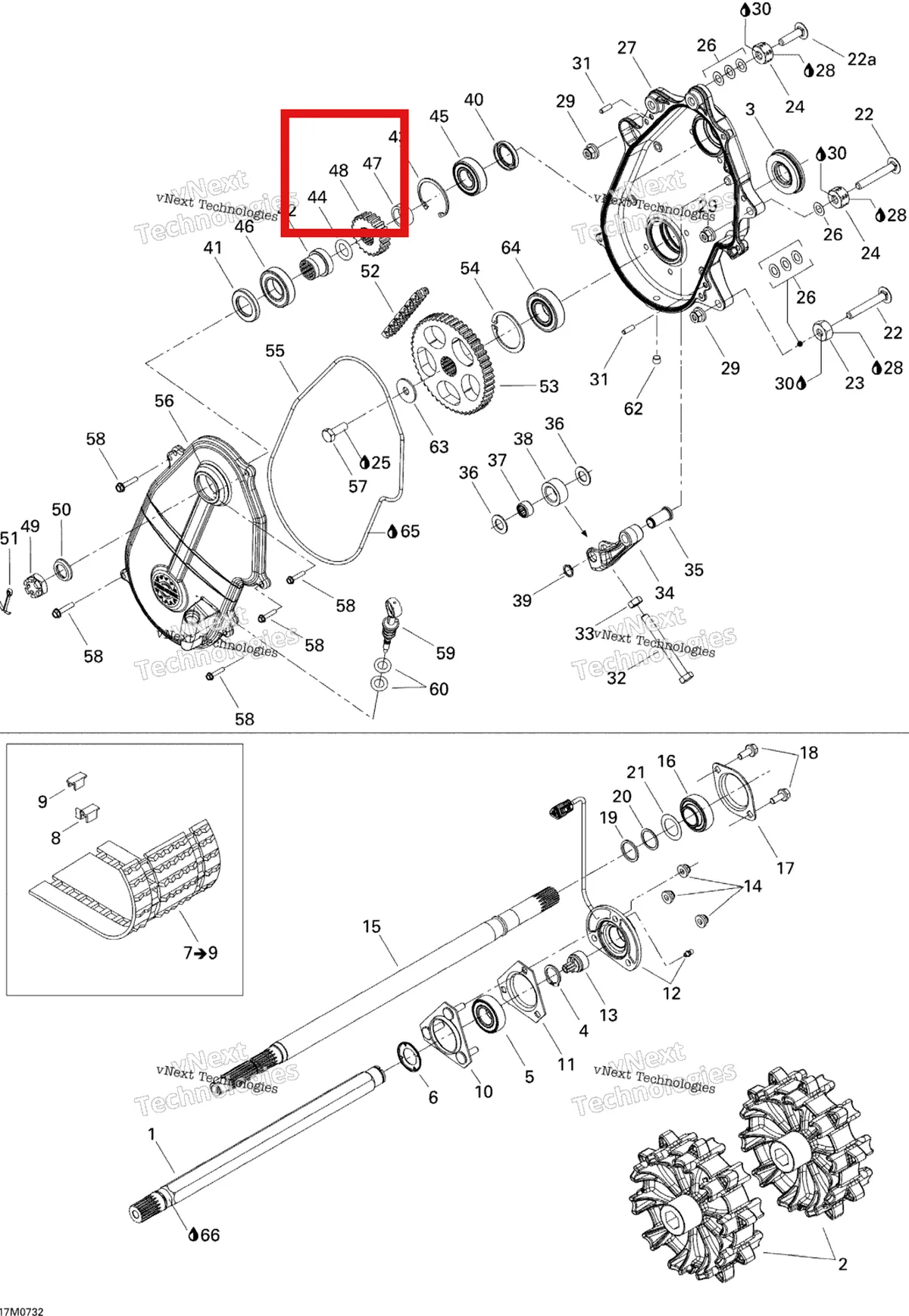 Деталь 504152506 на схеме узла 2007 Ski-Doo Summit Highmark & Highmark X 1000 SDI Drive System
