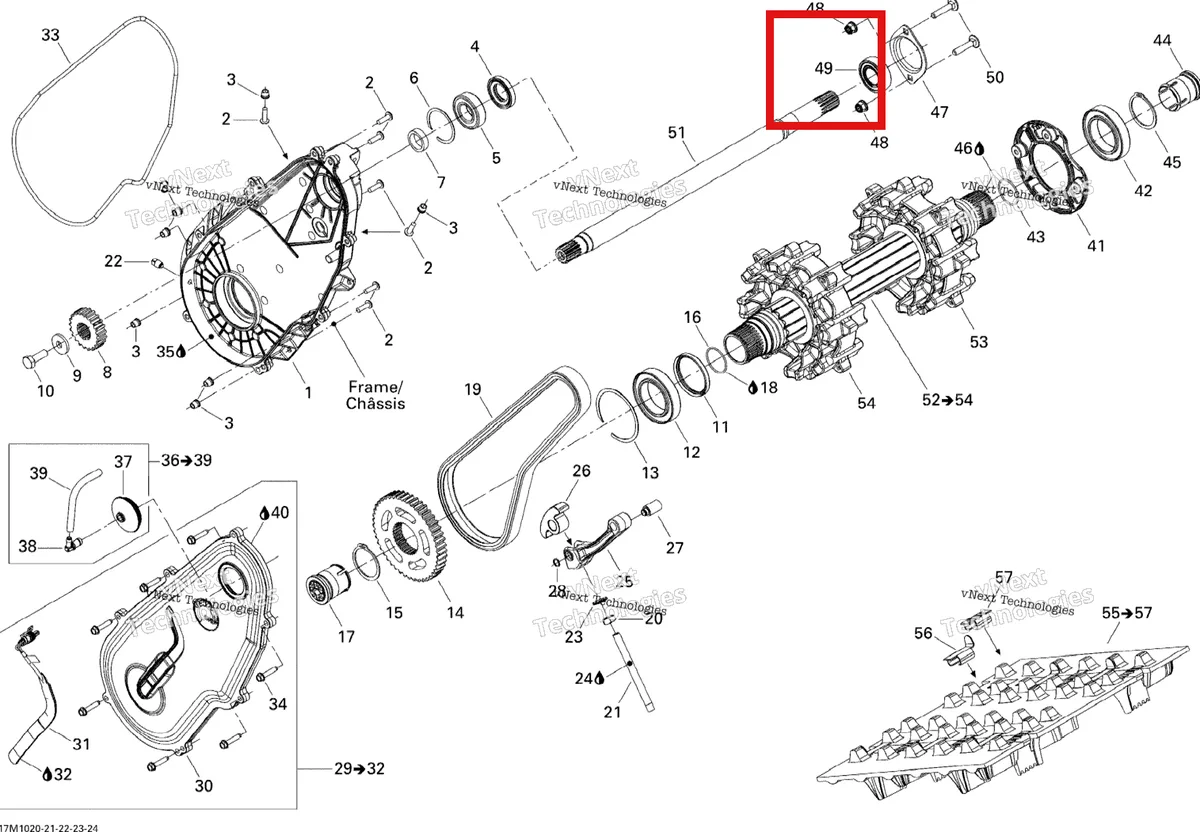 Схема применяемости: Шарикоподшипник Ski-Doo Skandic Tundra (2009) (504152535)