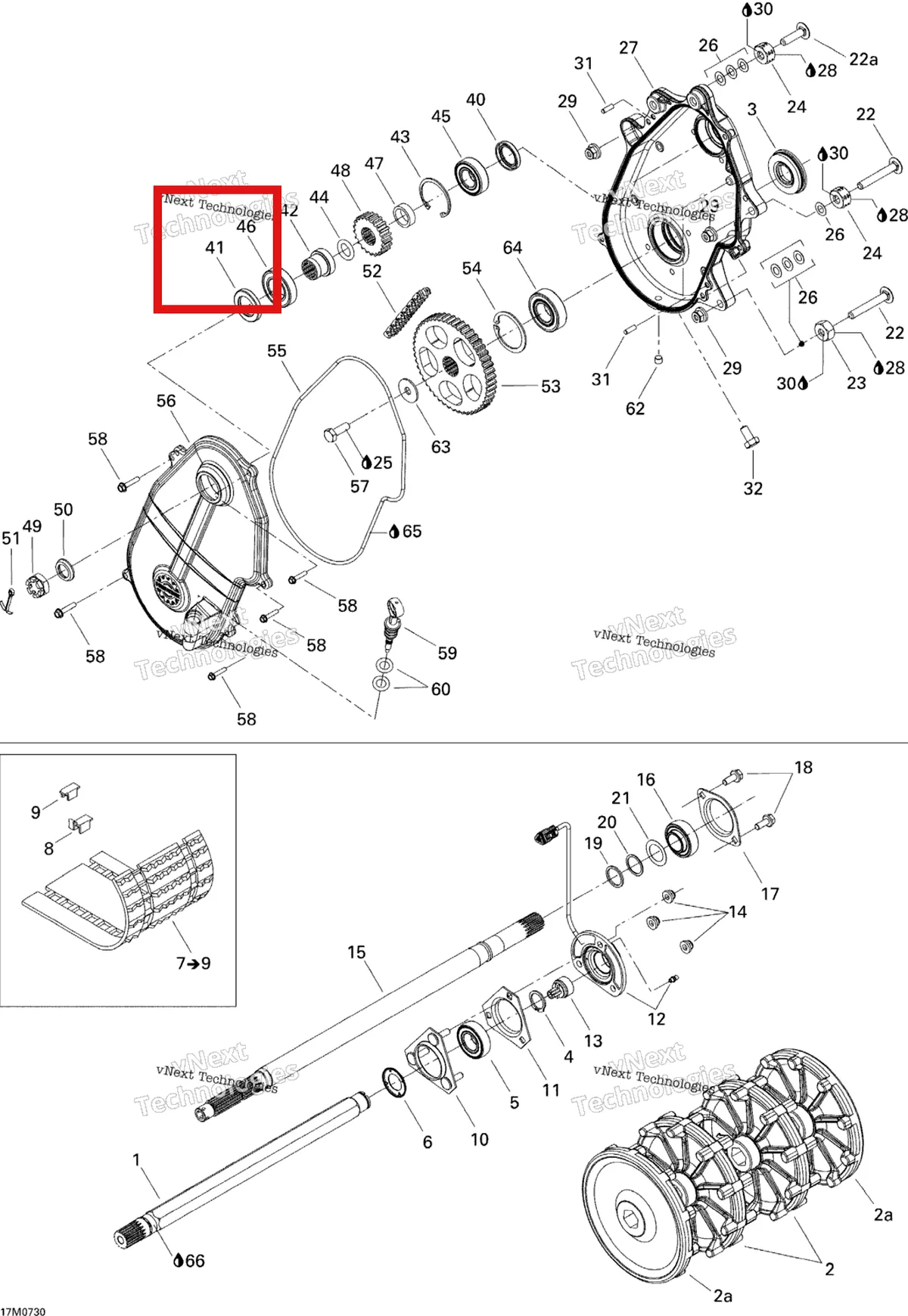 Деталь 504152545 на схеме узла 2007 Ski-Doo MACH Z Adrenaline Drive System Adr