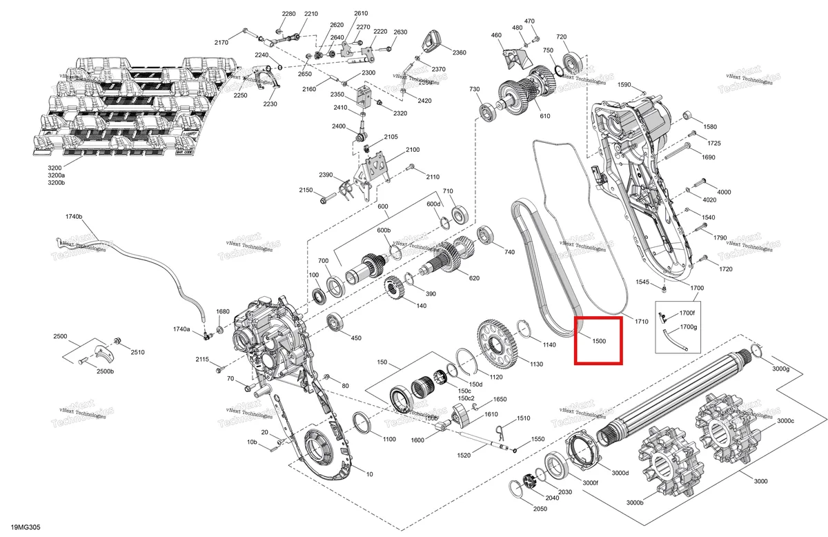 Деталь 504152570 на схеме узла 2027 Ski-Doo EXPEDITION - LE - 600R E-TEC - ABVA - Neo Yellow - 20X154X1.5CSS Track Drive - System