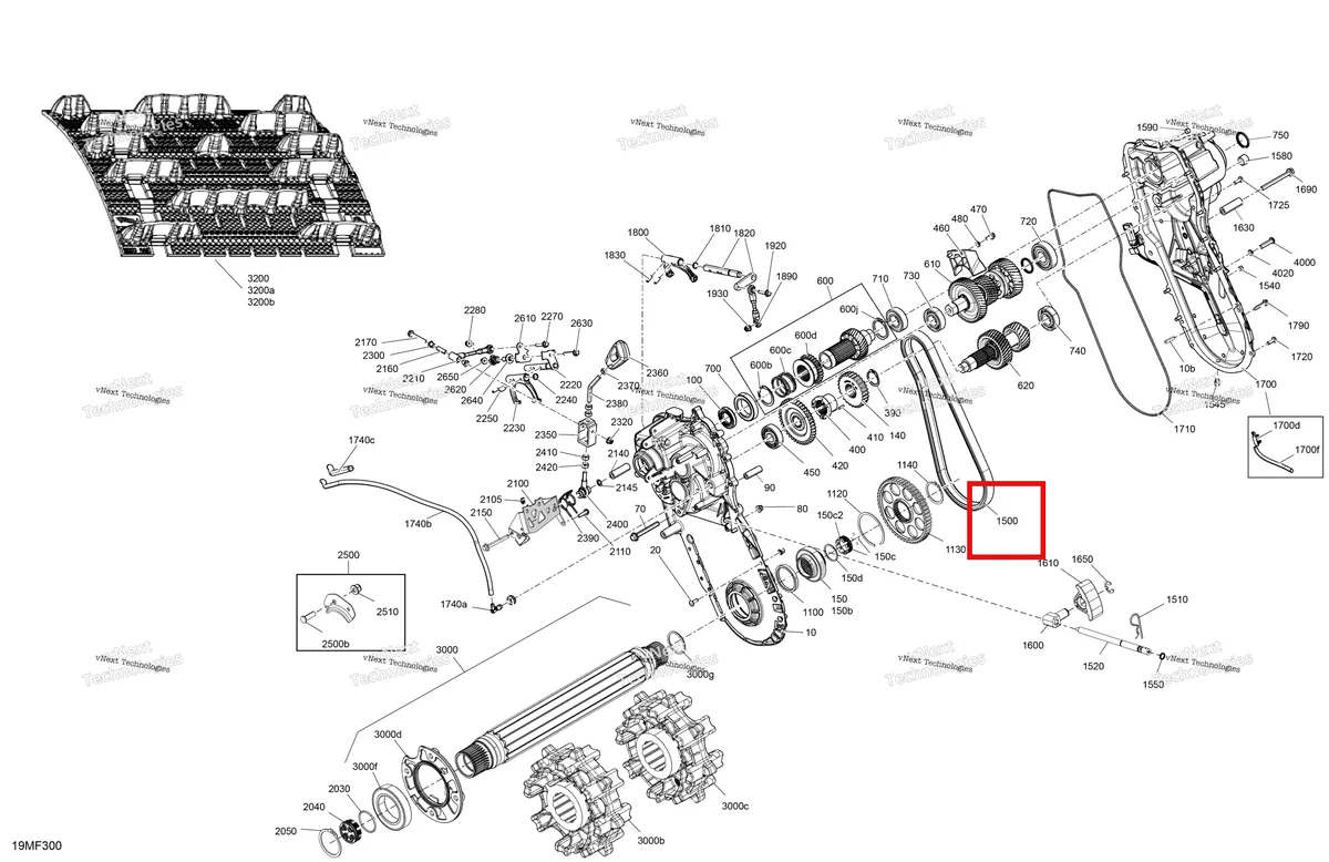 Деталь 504152579 (Цепной Привод, 102) на схеме узла 2026 Ski-Doo EXPEDITION - LE - 900 ACE TURBO R - AWTC - Neo Yellow - 24X154X1.5CST Track Drive - System