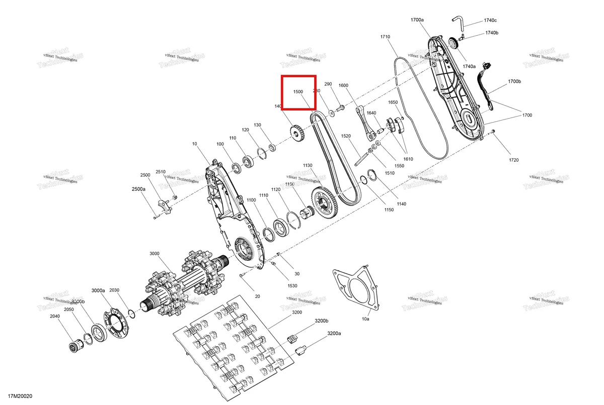 Деталь 504152629 (Цепной Привод) на схеме узла 2020 Ski-Doo TUNDRA 600HO E-TEC Drive - System