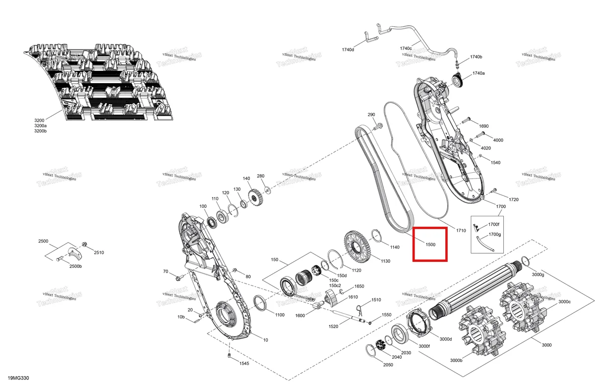 Деталь 504152631 (Цепной Привод) на схеме узла 2027 Ski-Doo MXZ - SPORT - 600 EFI - BHVB - Neo Yellow - 15X129X1.25RS Track Drive - System