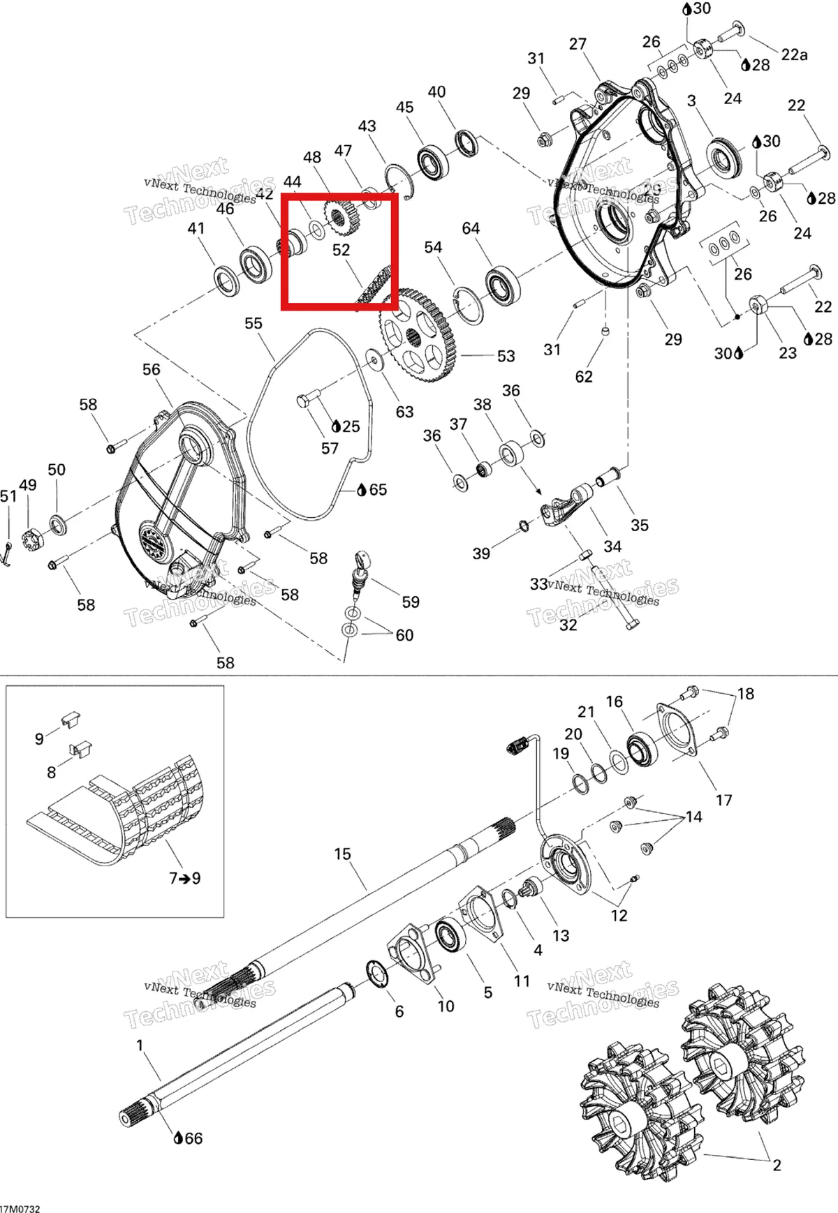 Деталь 504152744 на схеме узла 2007 Ski-Doo Summit Highmark & Highmark X 1000 SDI Drive System