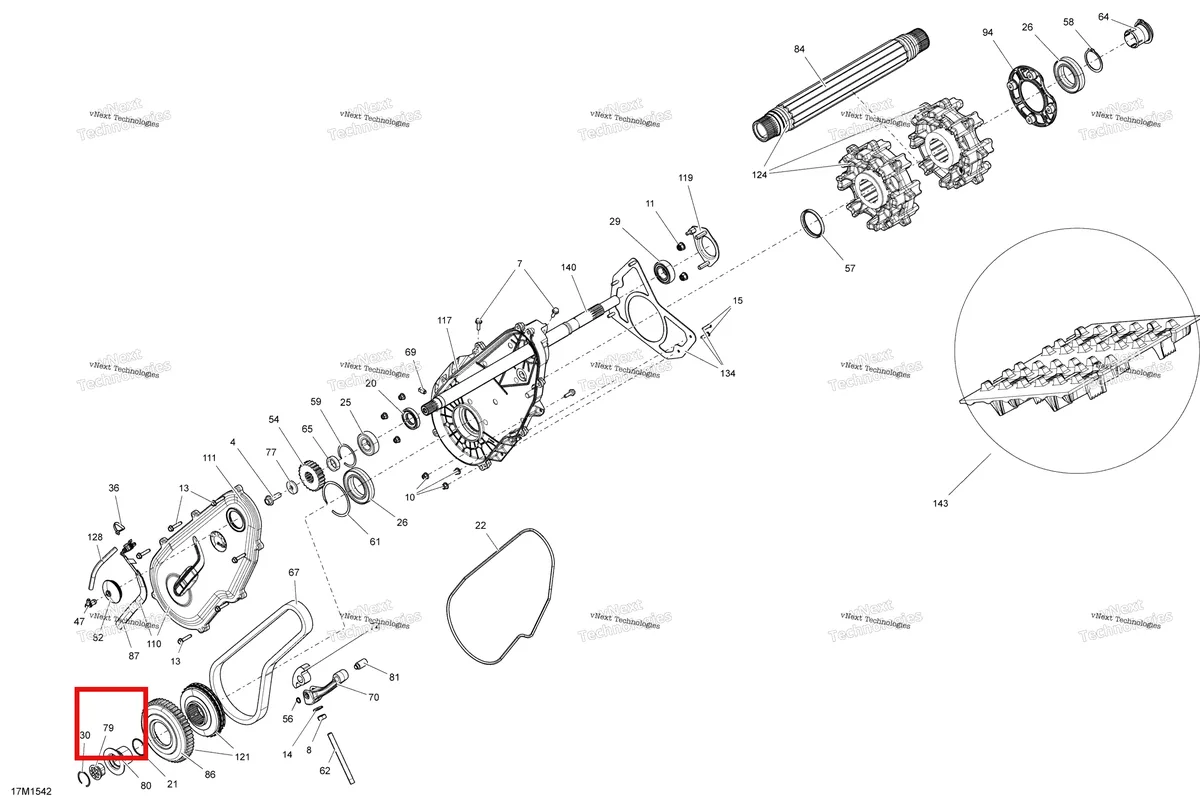 Деталь 504152794 (Деталь Magnetic Adaptor) на схеме узла 2015 Ski-Doo MXZ X-RS 600HOE XS RS Drive System