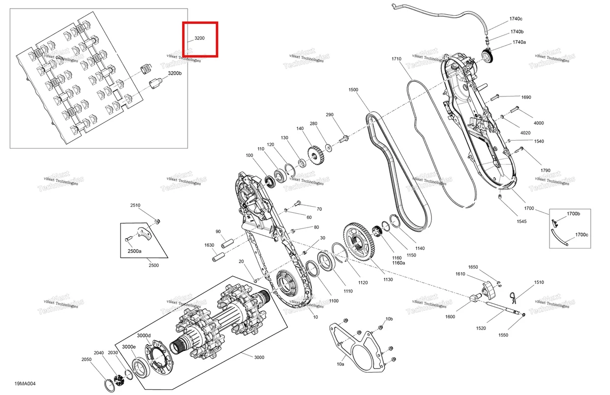 Деталь 504152817 (Деталь Track Ass'y. Includes 41 To 43) на схеме узла 2021 Ski-Doo SKANDIC SPORT 600 EFI Drive - System